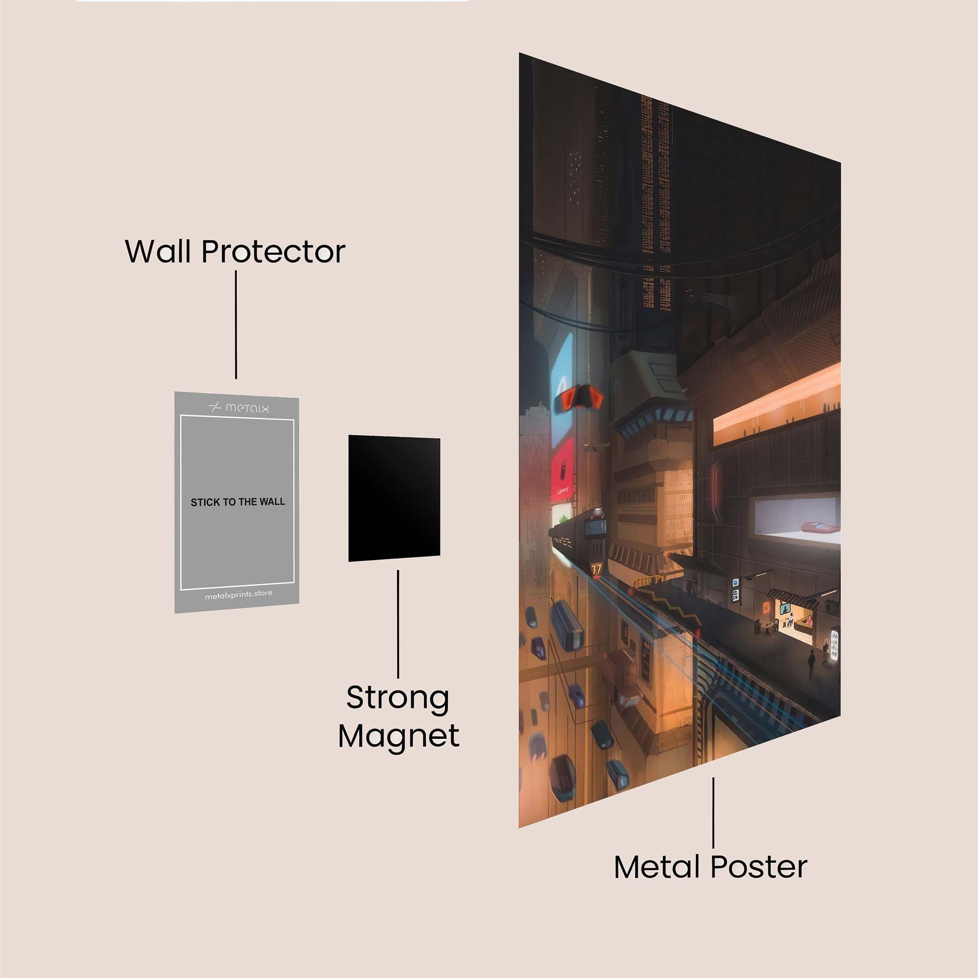 Futuristic Serenity Safe Wall Magnetic / M