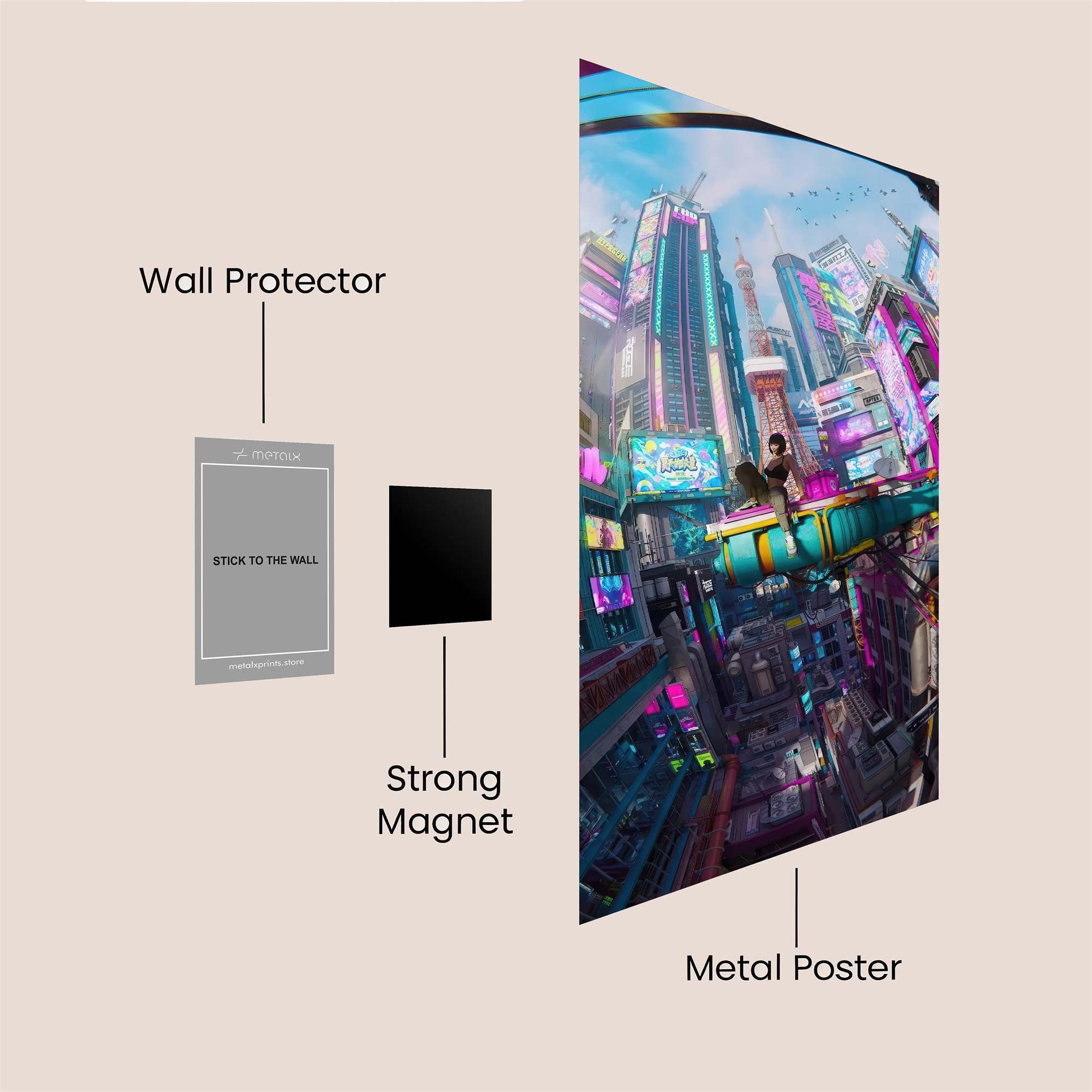Futuristic Vibrance Safe Wall Magnetic / M