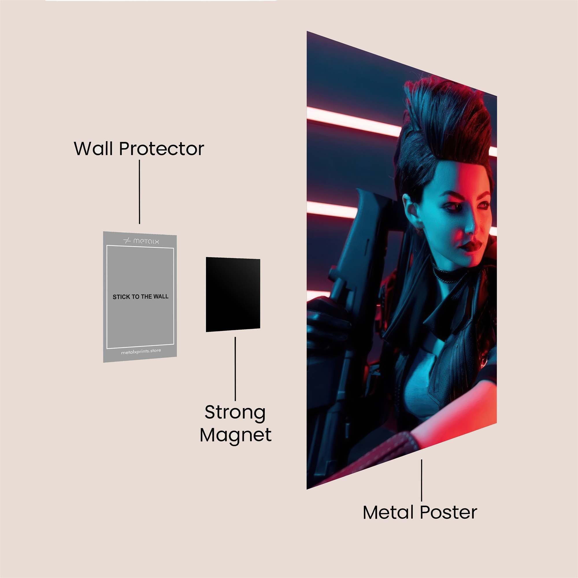 Futuristic Vibe Safe Wall Magnetic / M