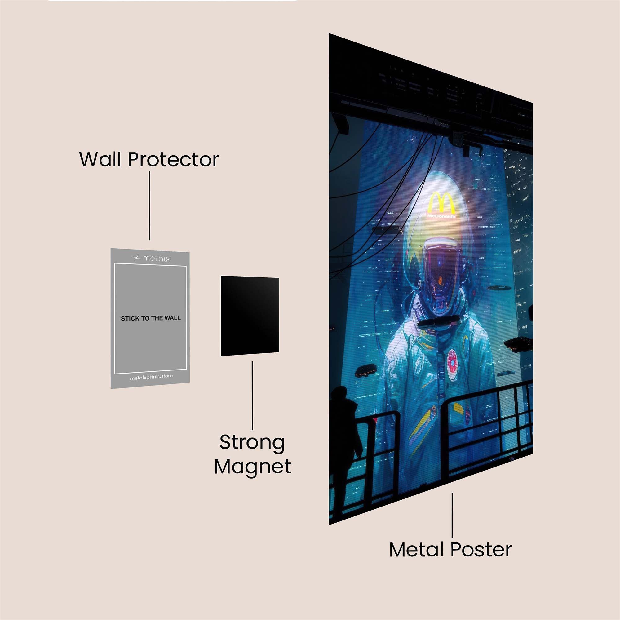 Astronaut Gaze Safe Wall Magnetic / M