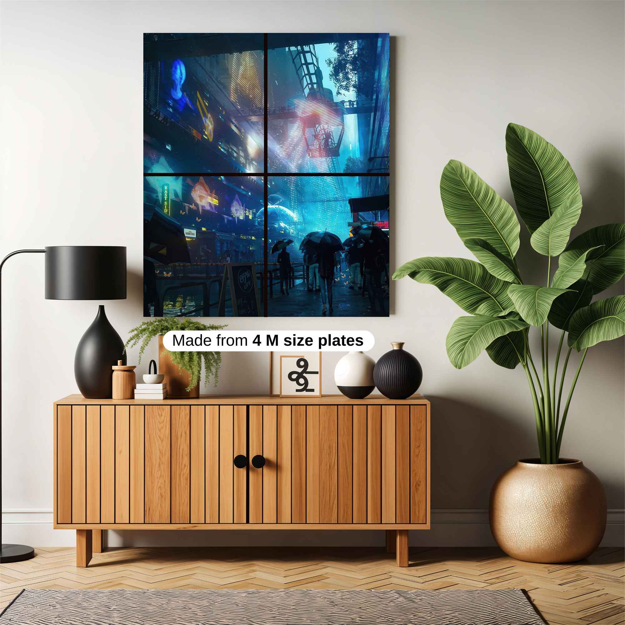 Cyberpunk Rainscape Safe Wall Magnetic / M