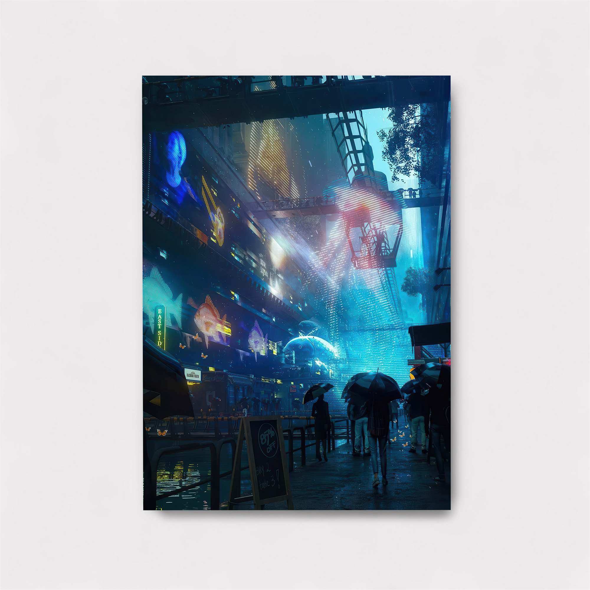 Cyberpunk Rainscape Safe Wall Magnetic / M