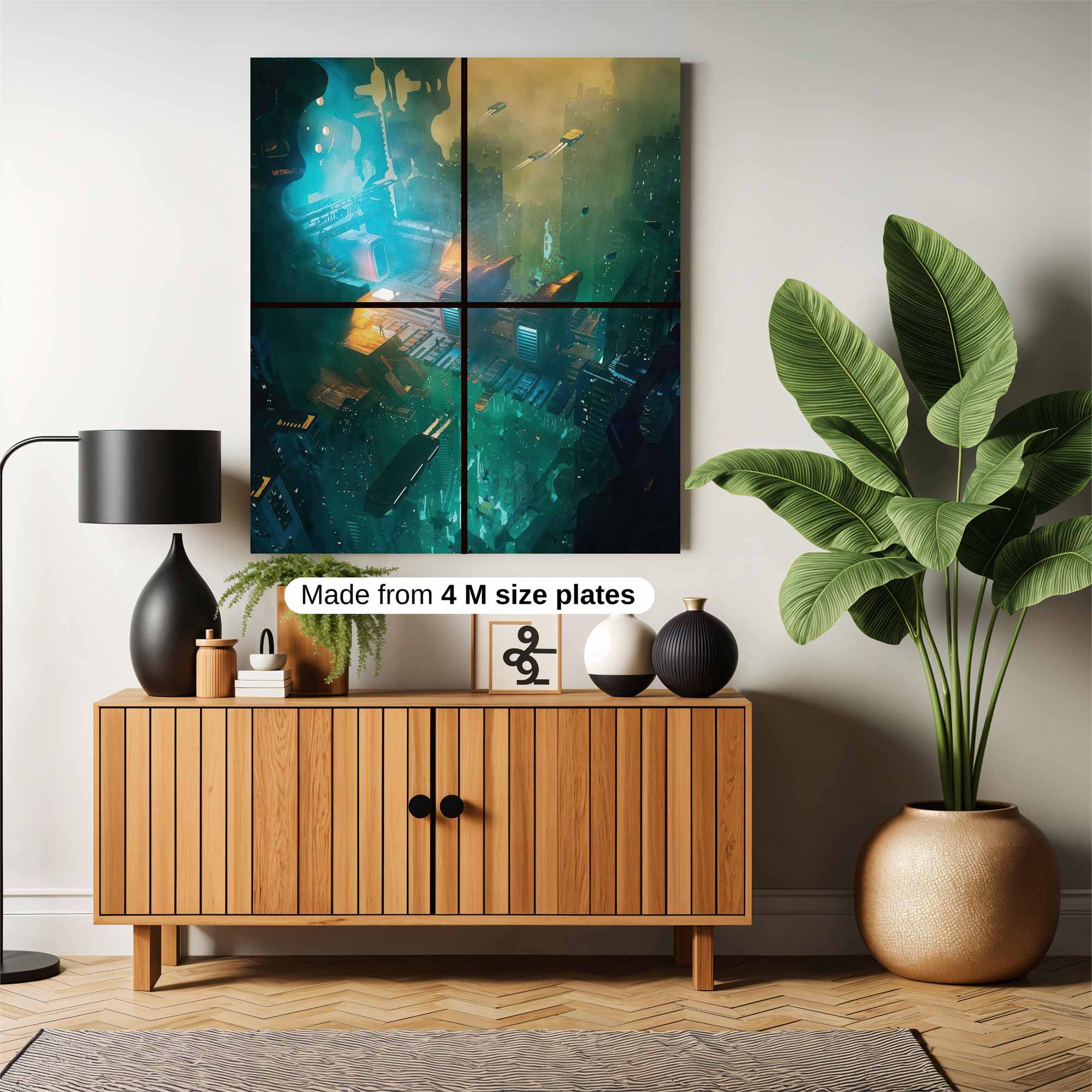 Neon Skiescape Safe Wall Magnetic / M