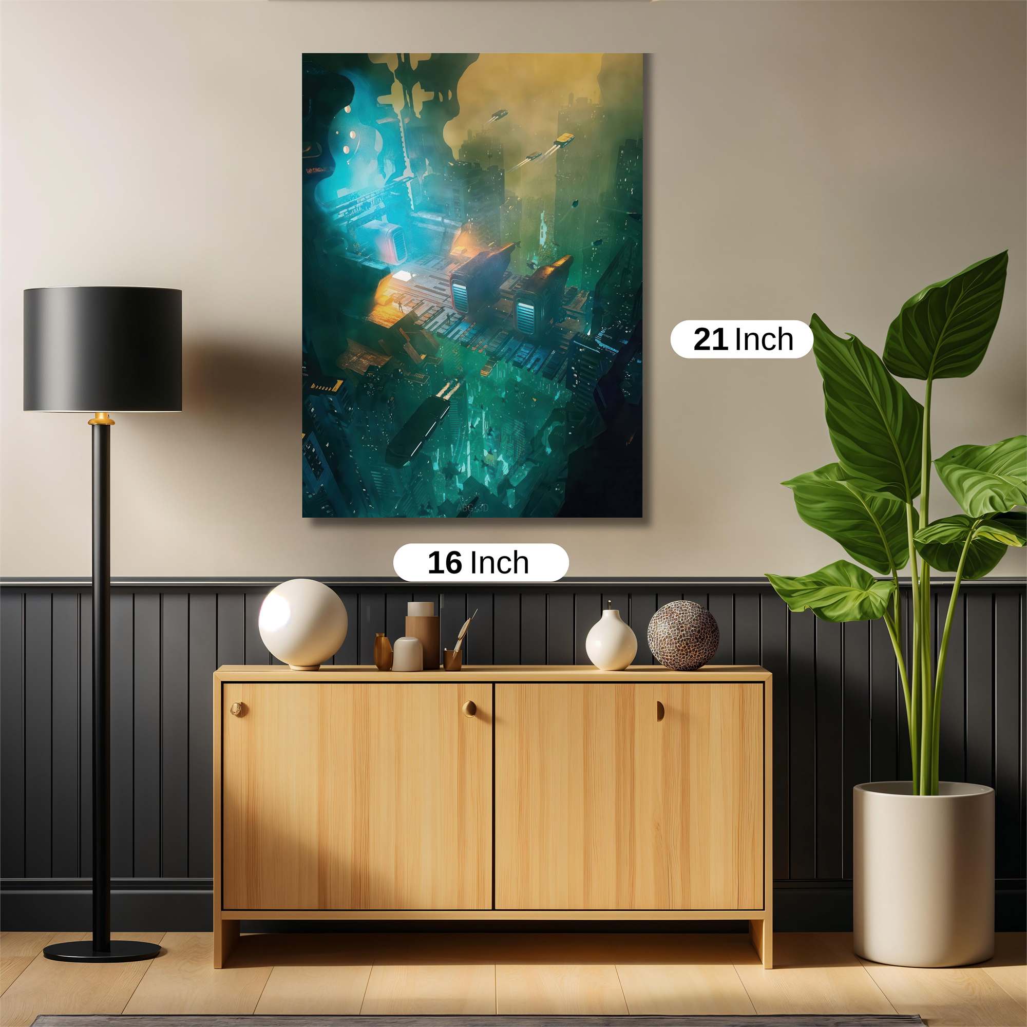 Neon Skiescape Safe Wall Magnetic / M