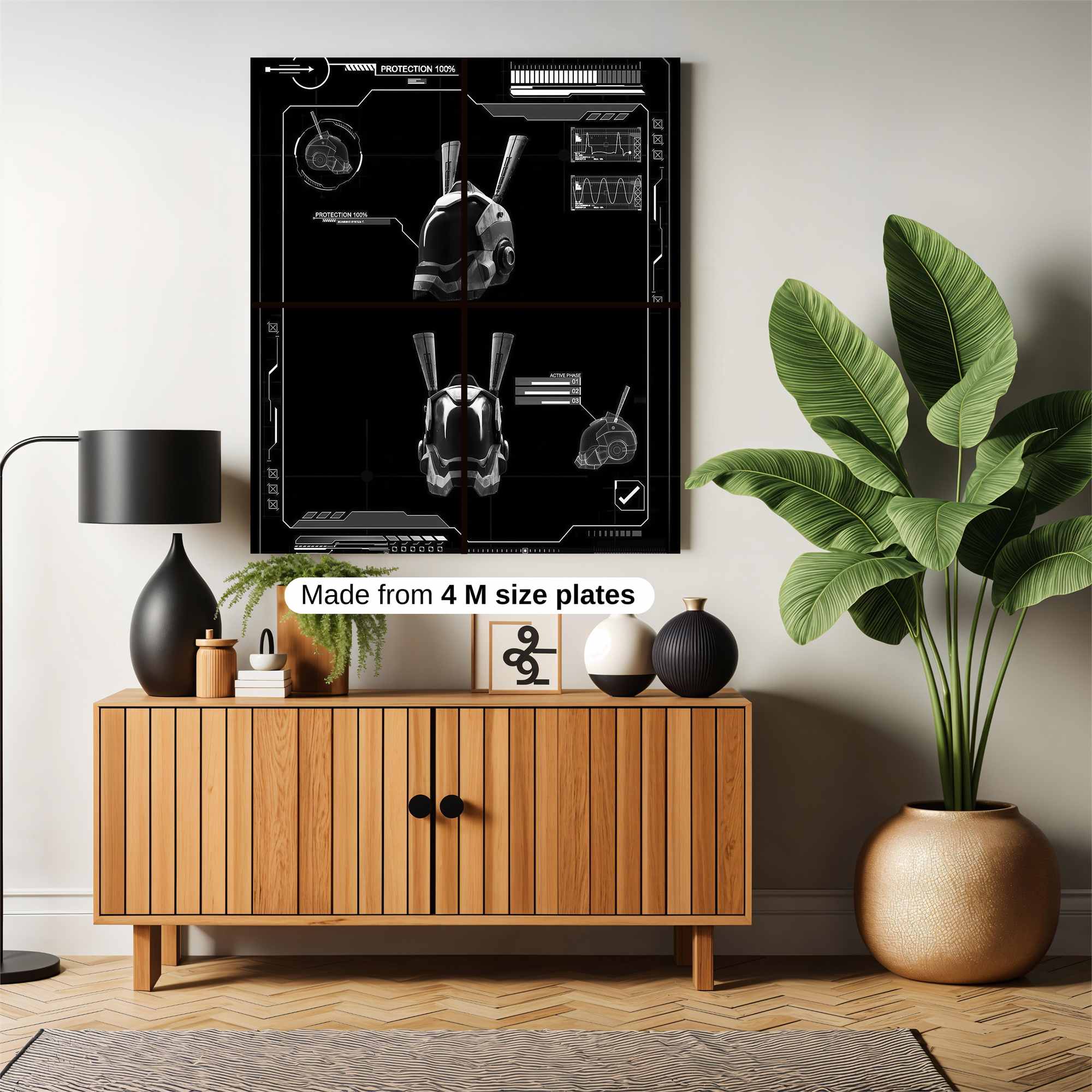 Helmet Blueprint Safe Wall Magnetic / M