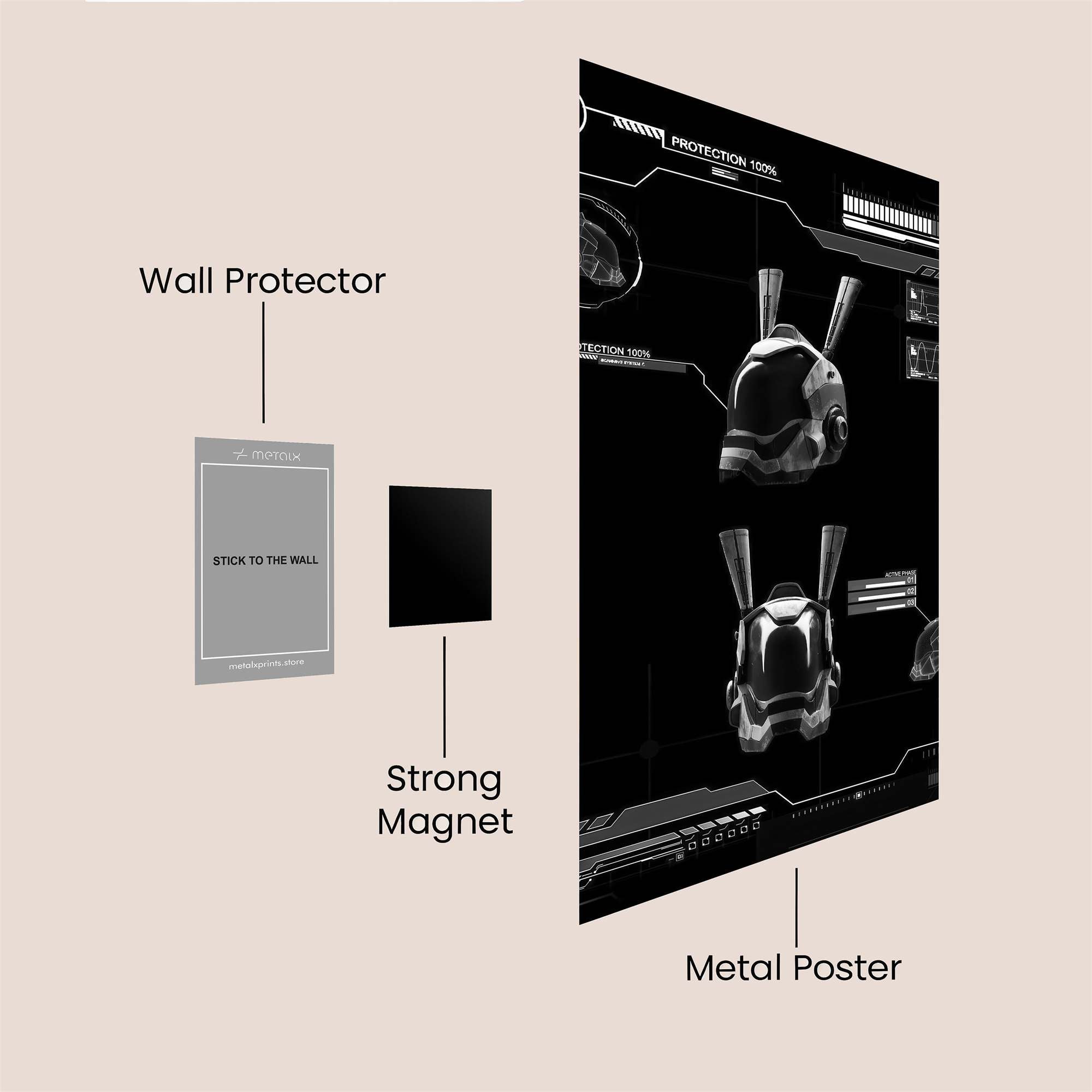 Helmet Blueprint Safe Wall Magnetic / M
