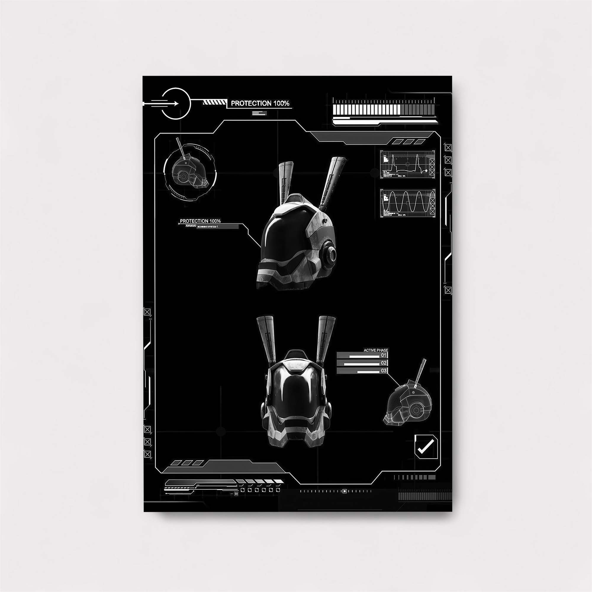 Helmet Blueprint Safe Wall Magnetic / M