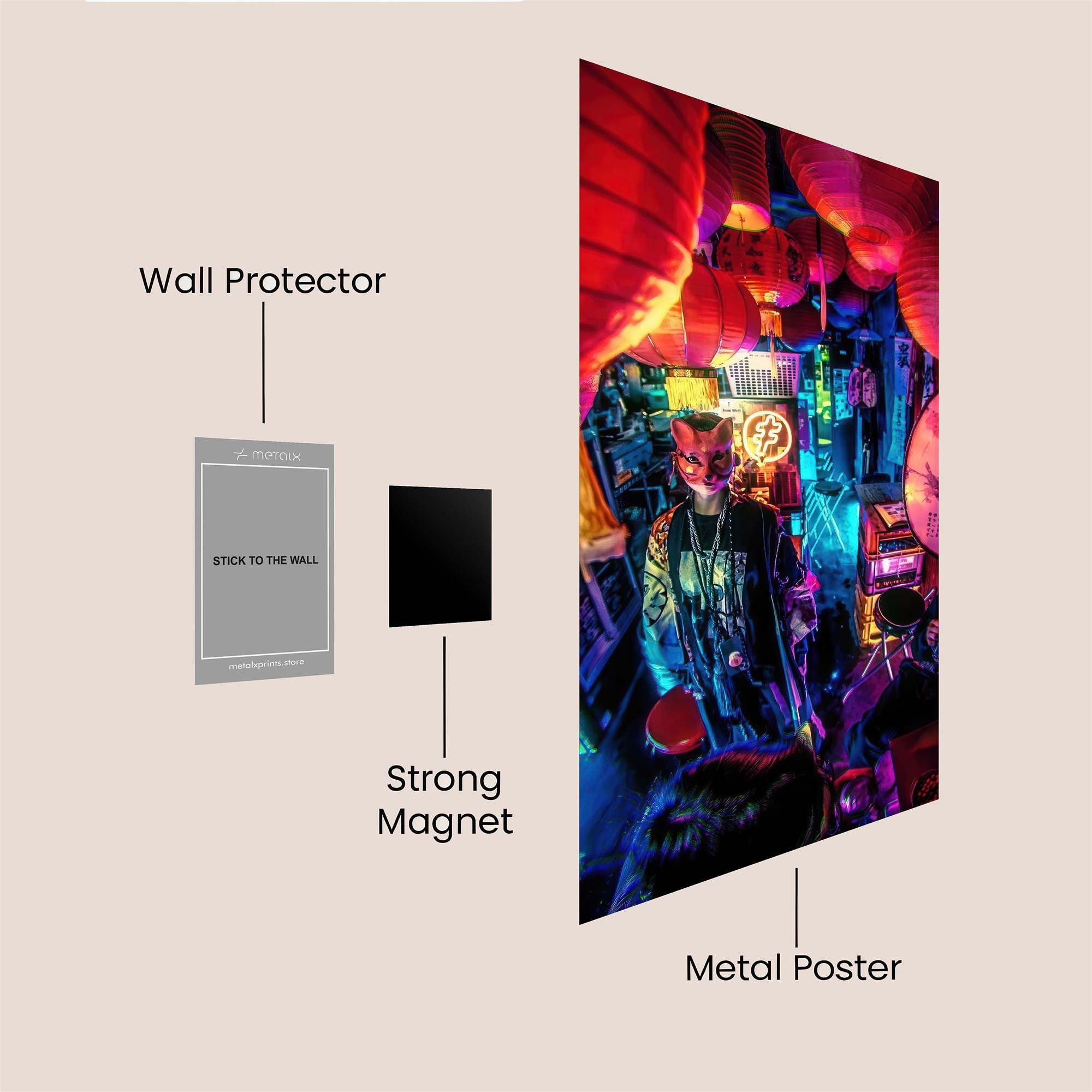 Neon Masquerade Safe Wall Magnetic / M