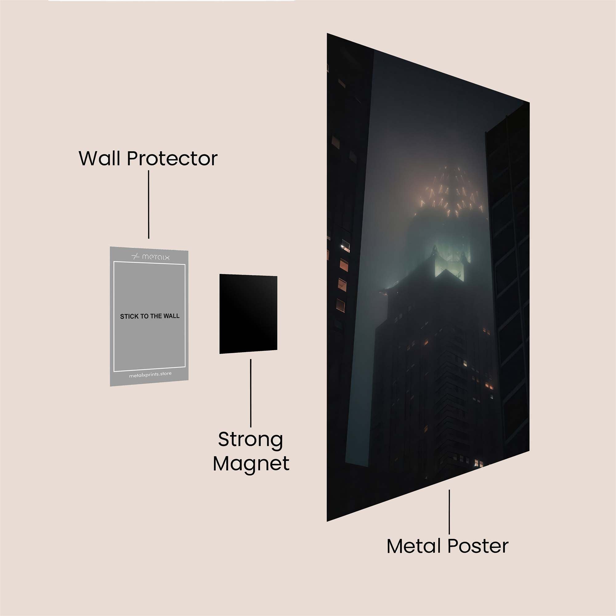 Mystic Skyscraper Safe Wall Magnetic / M
