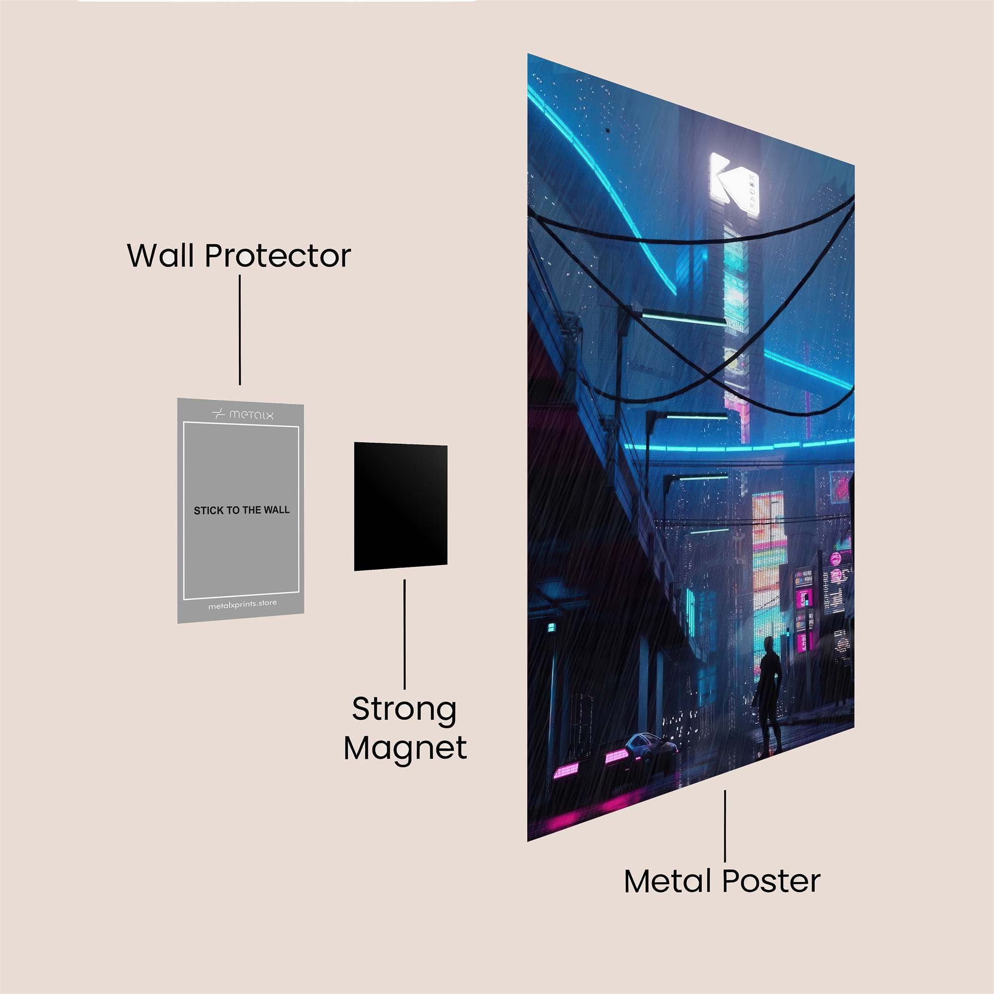 Neon Serenity Safe Wall Magnetic / M