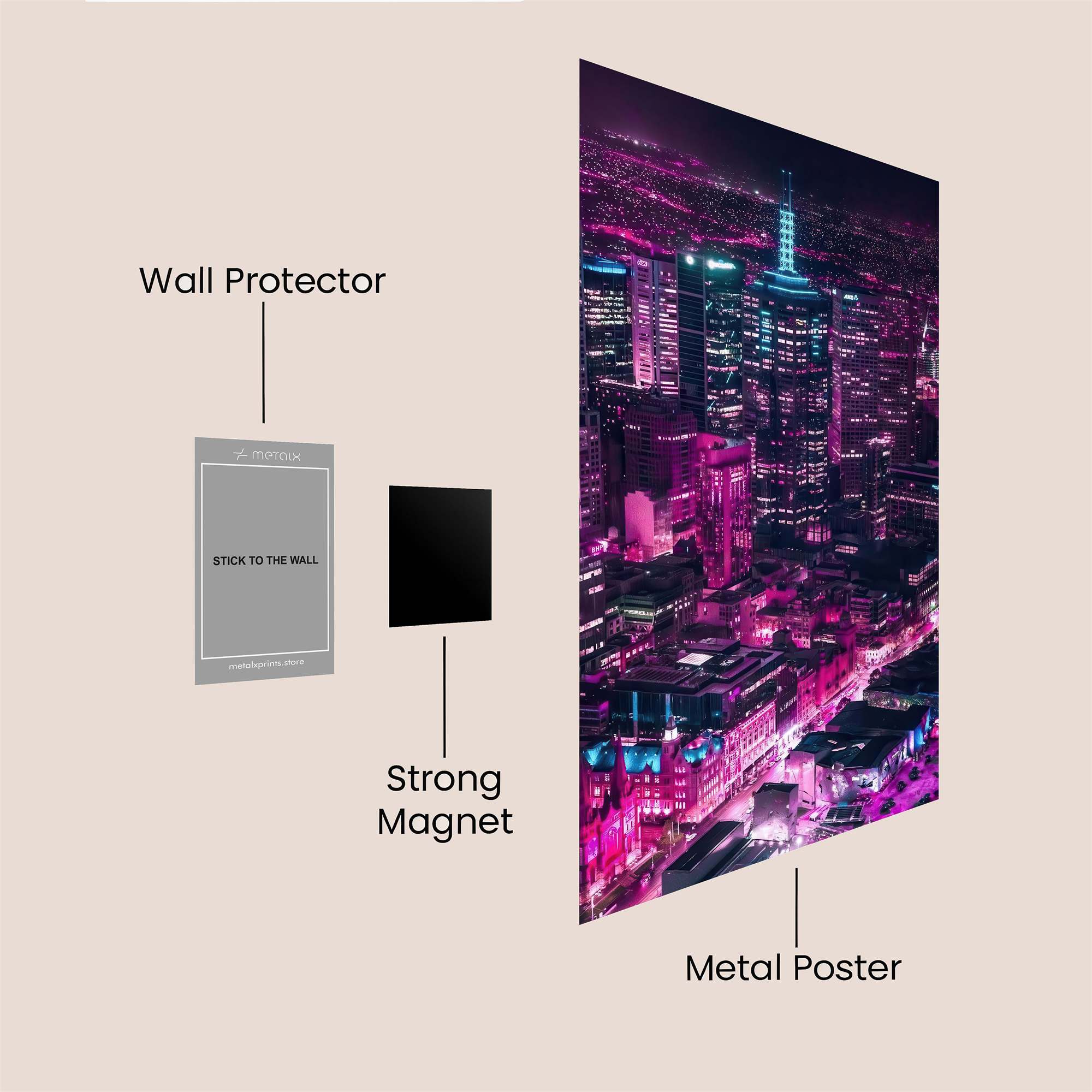 Neon Dreamscape Safe Wall Magnetic / M