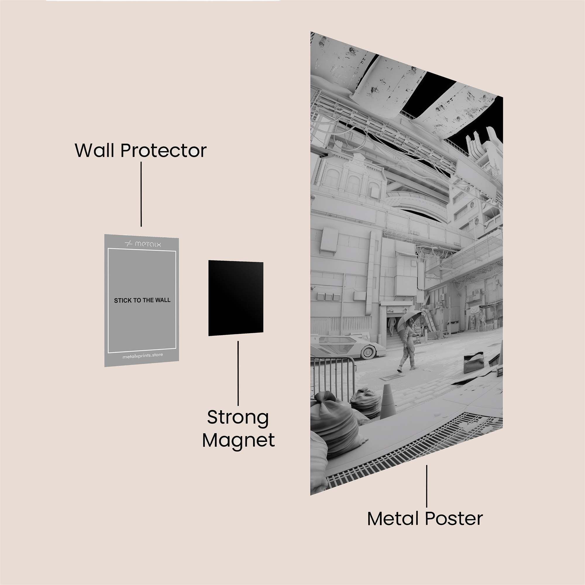 Futuristic Calm Safe Wall Magnetic / M