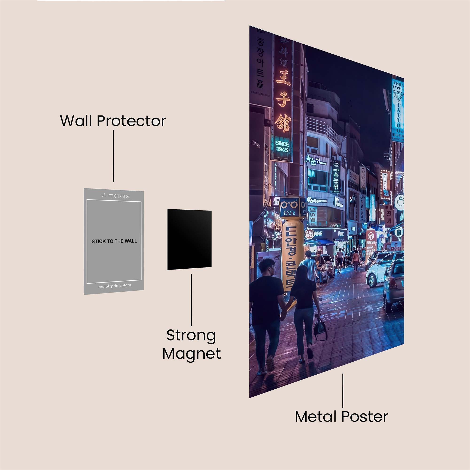 Neon Stroll Safe Wall Magnetic / M
