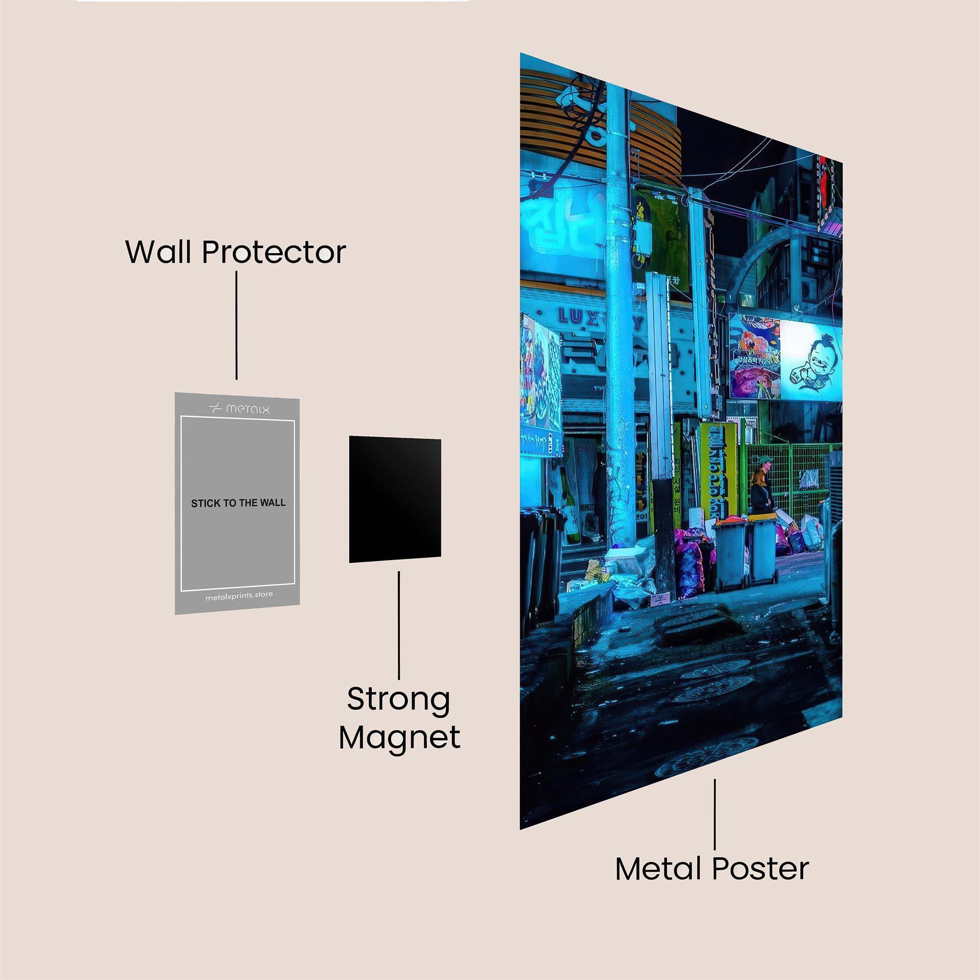 Neon Alleyway Safe Wall Magnetic / M