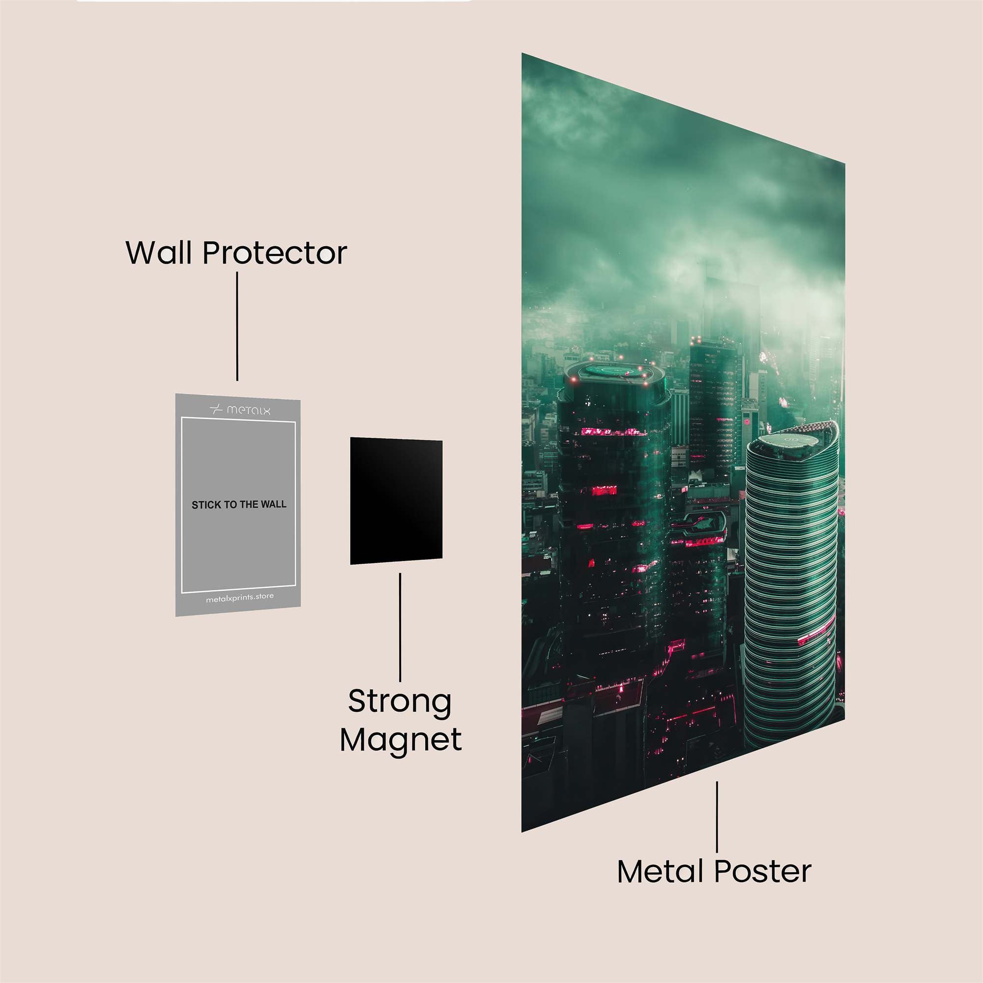Cityscape Gloom Safe Wall Magnetic / M