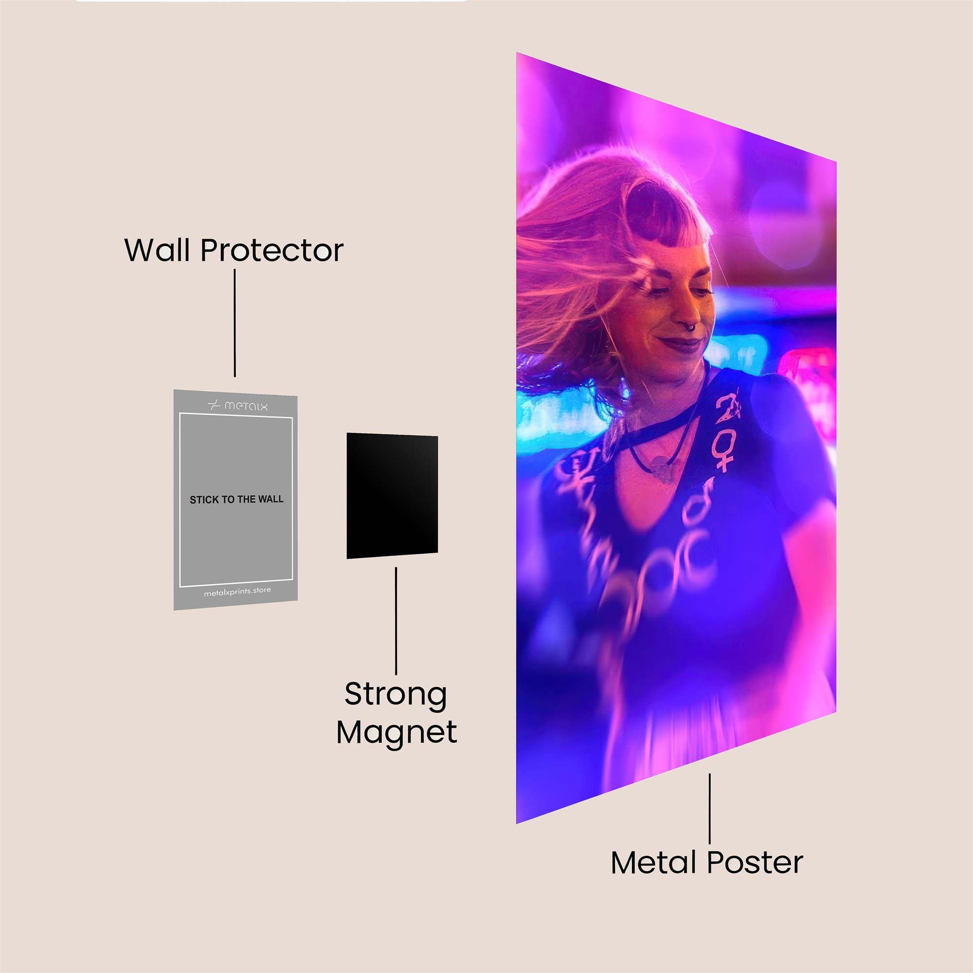 Neon Whirl Safe Wall Magnetic / M