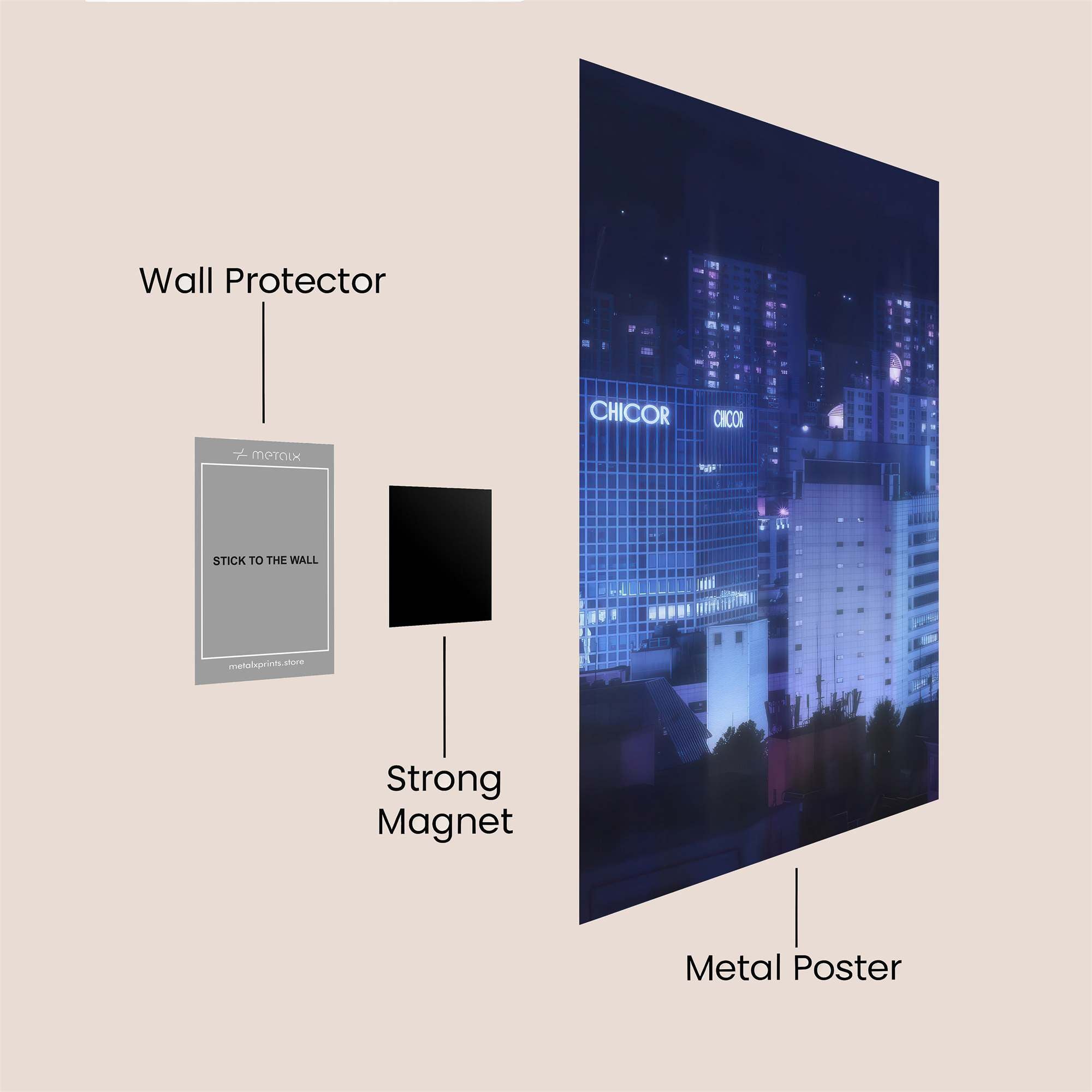 Neon Serenity Safe Wall Magnetic / M