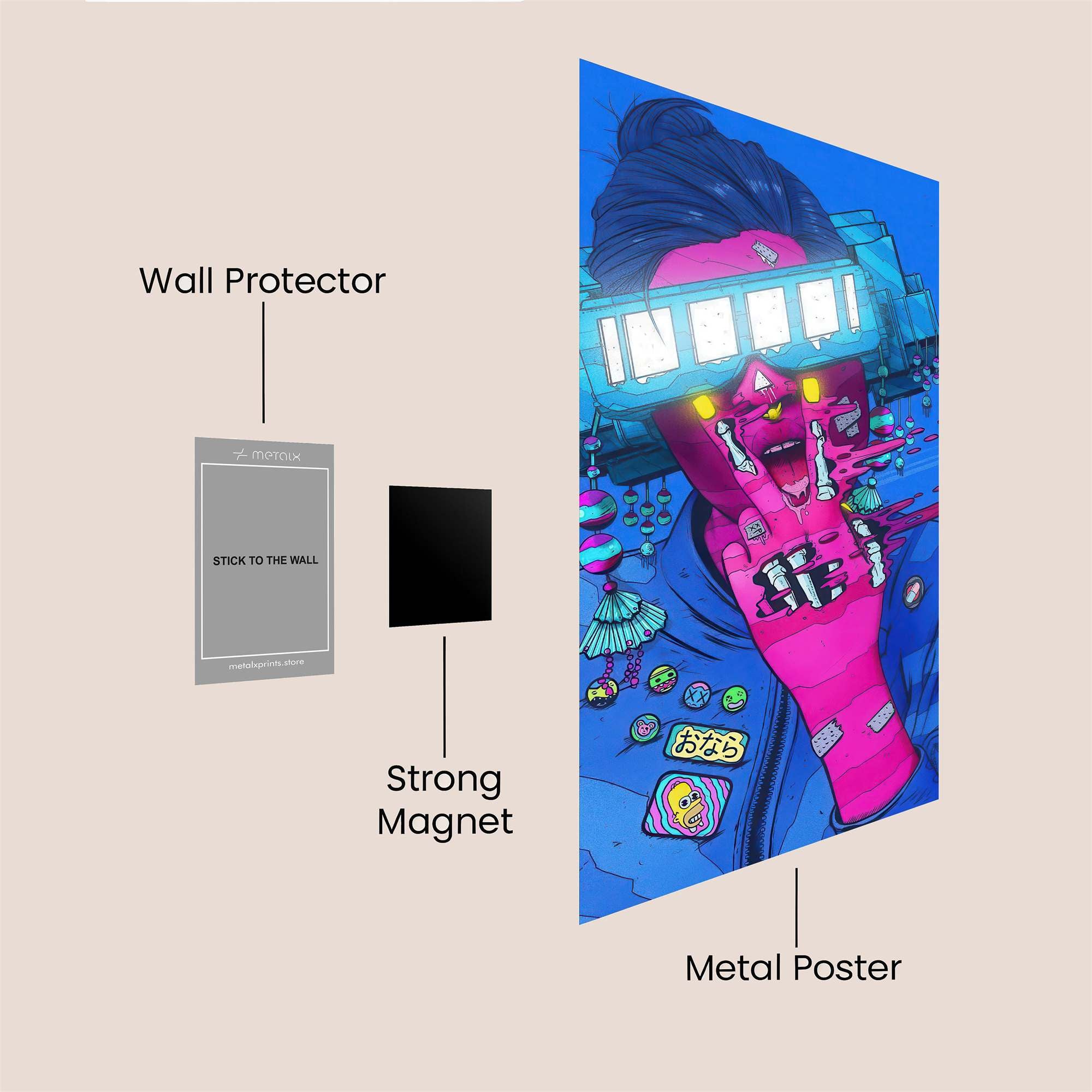 Neon Scream Safe Wall Magnetic / M
