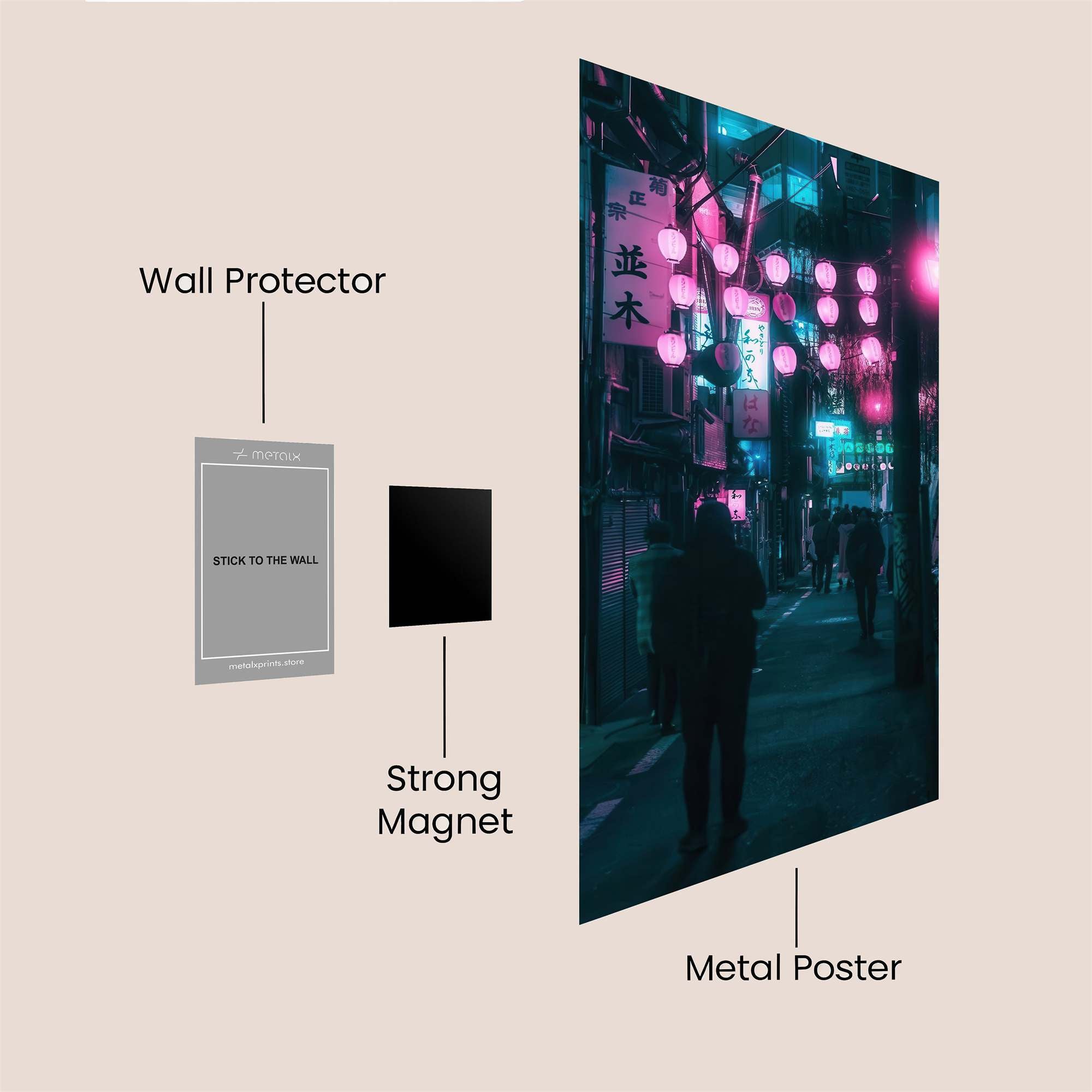 Neon Dreamscape Safe Wall Magnetic / M