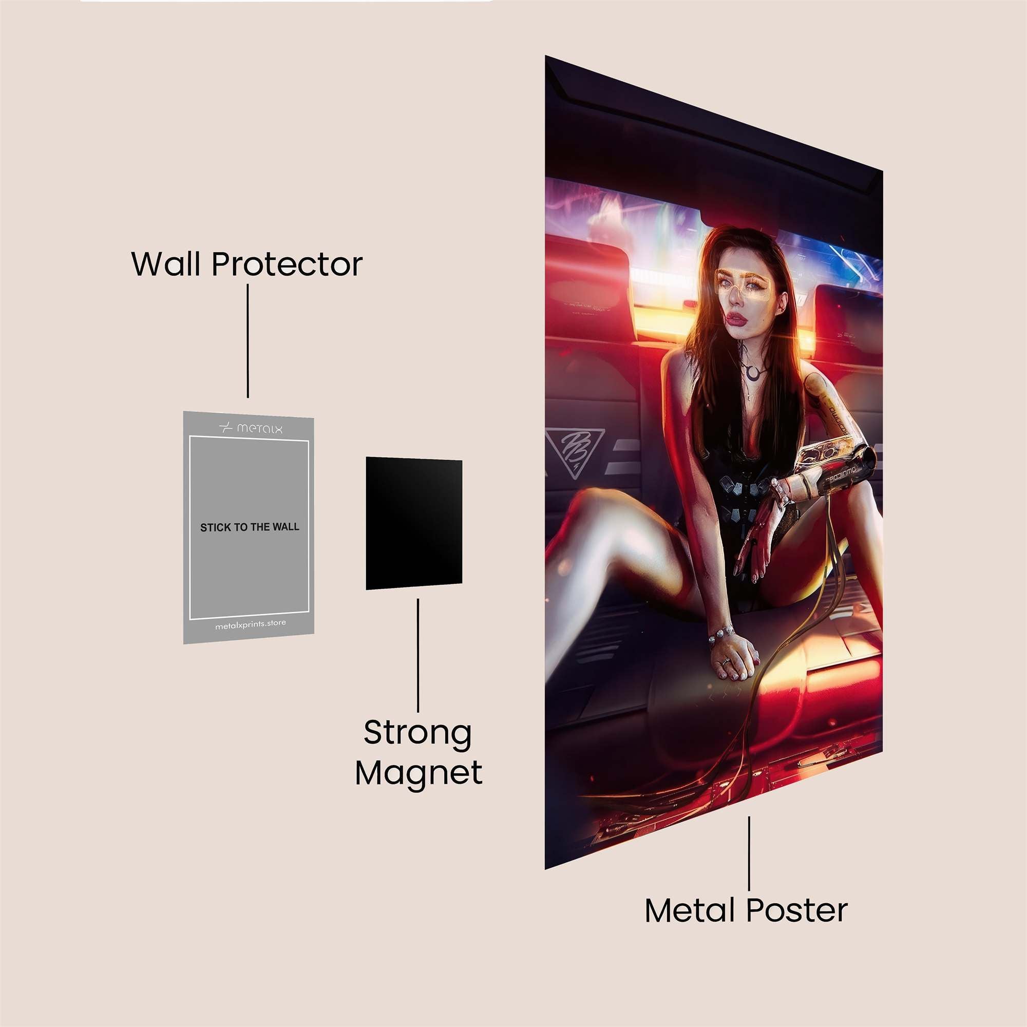 Cyber Seductress Safe Wall Magnetic / M