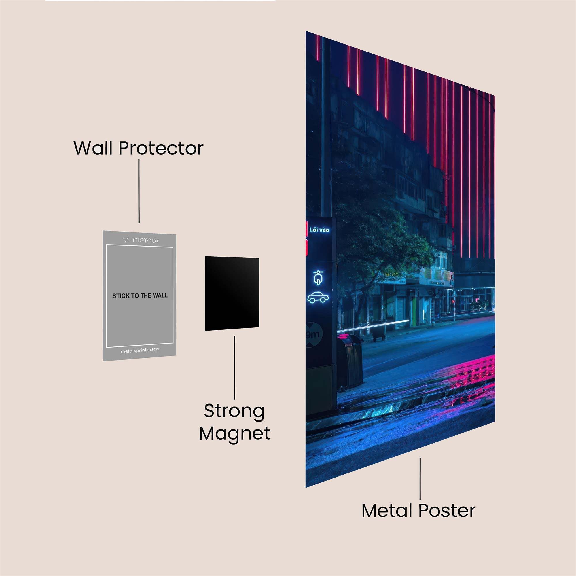 Neon Echoes Safe Wall Magnetic / M