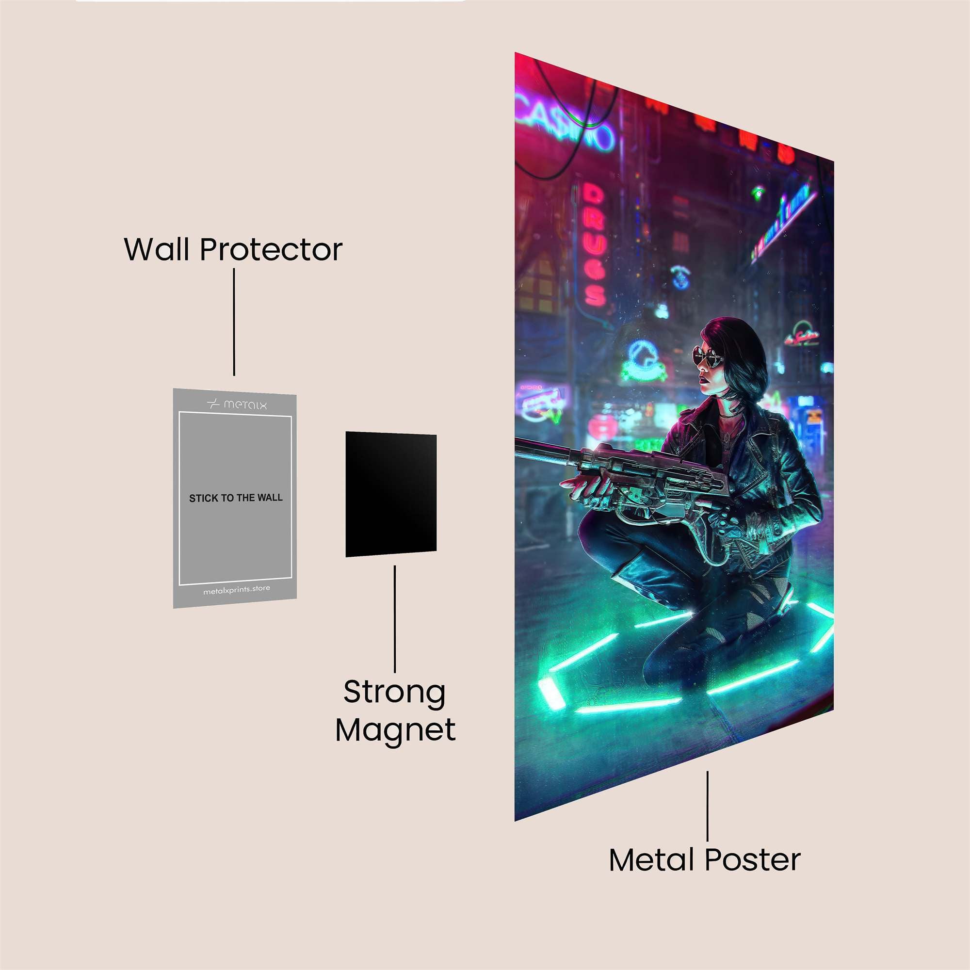Cyberpunk Vigilante Safe Wall Magnetic / M