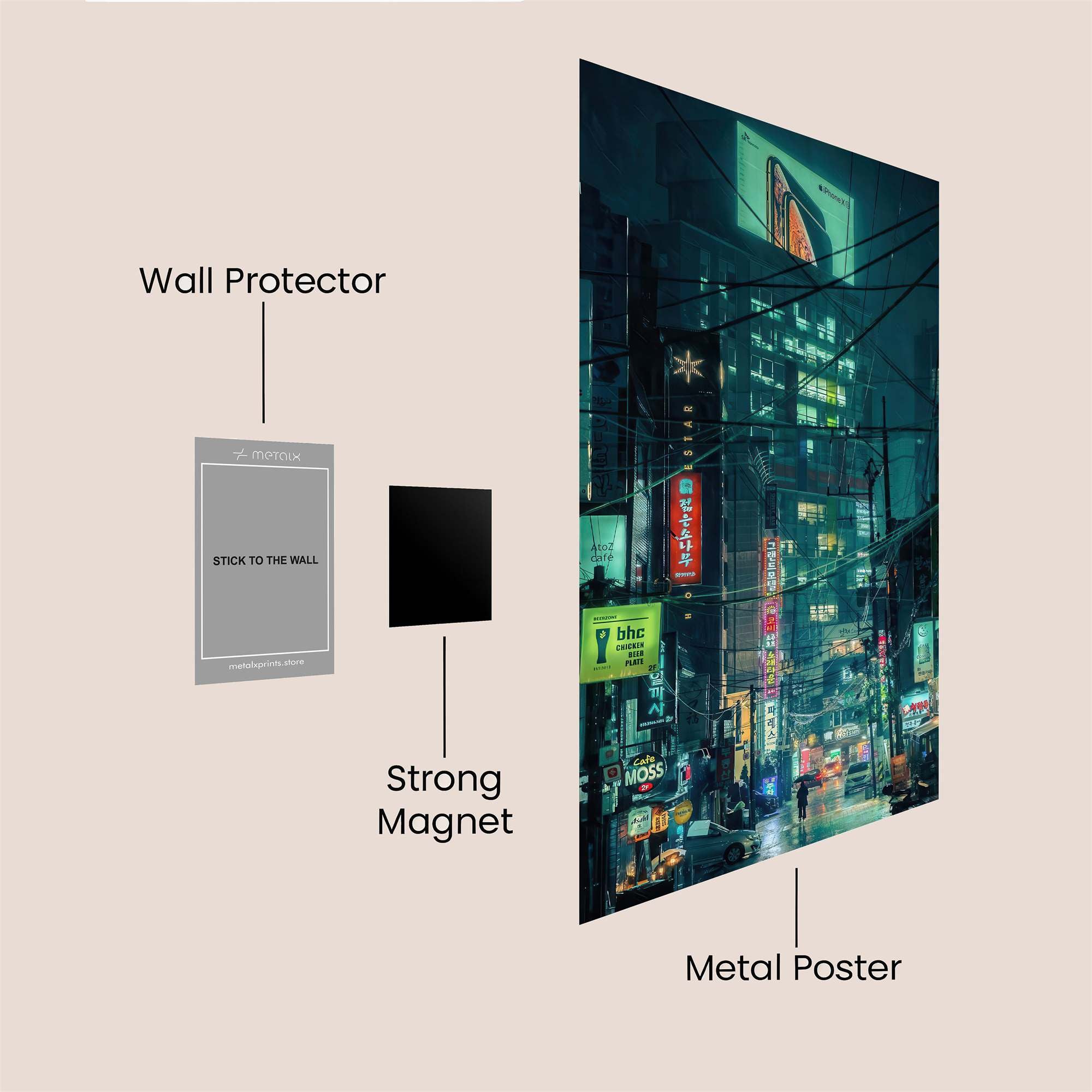 Neon Dreamscape Safe Wall Magnetic / M
