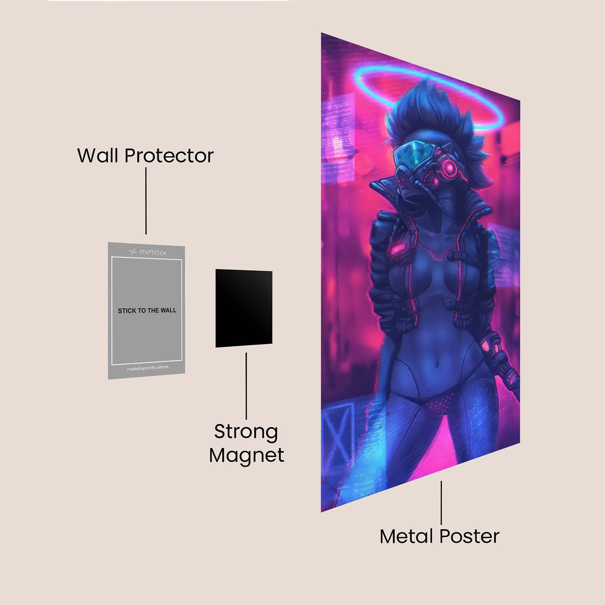 Cyberpunk Halo Safe Wall Magnetic / M
