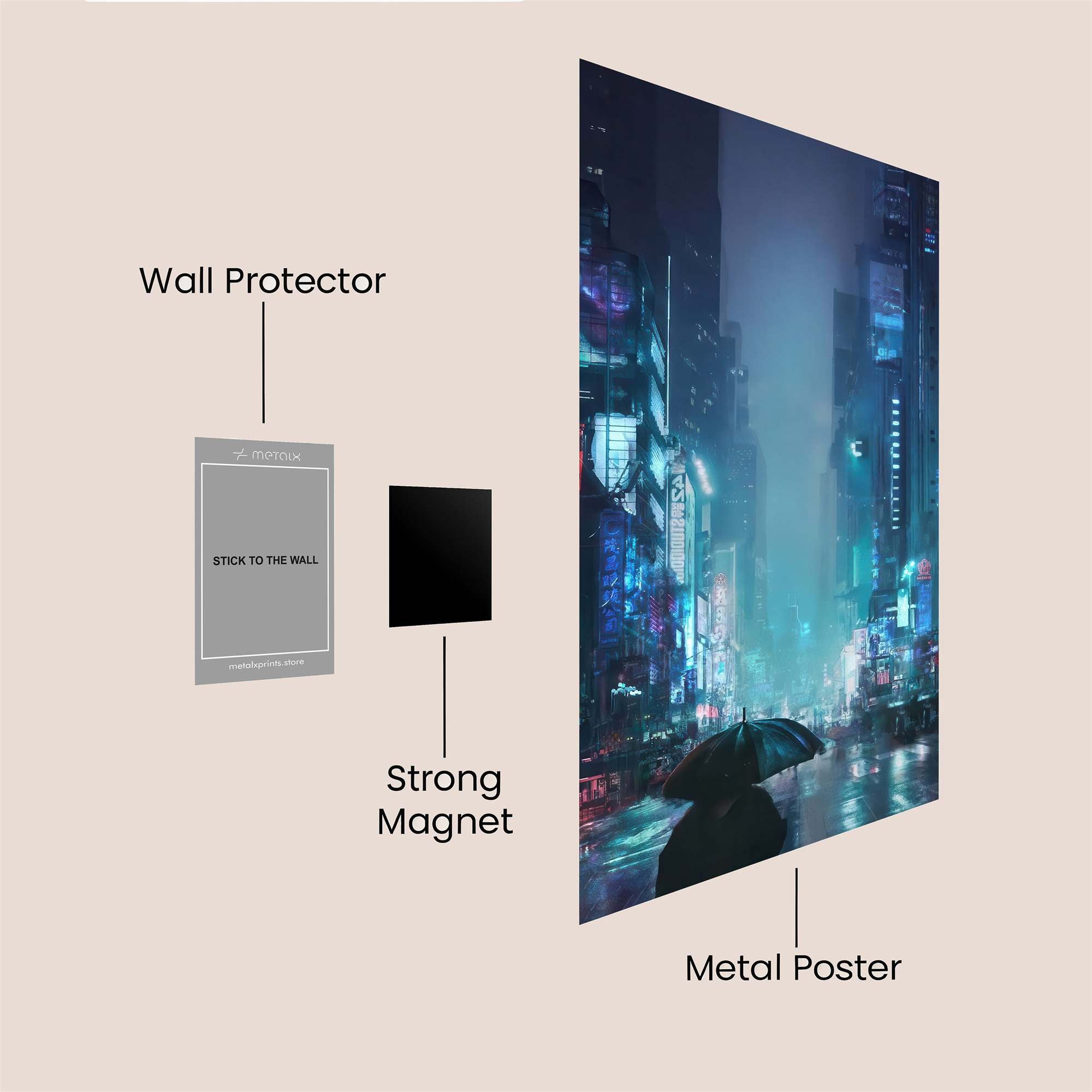 Neon Serenity Safe Wall Magnetic / M