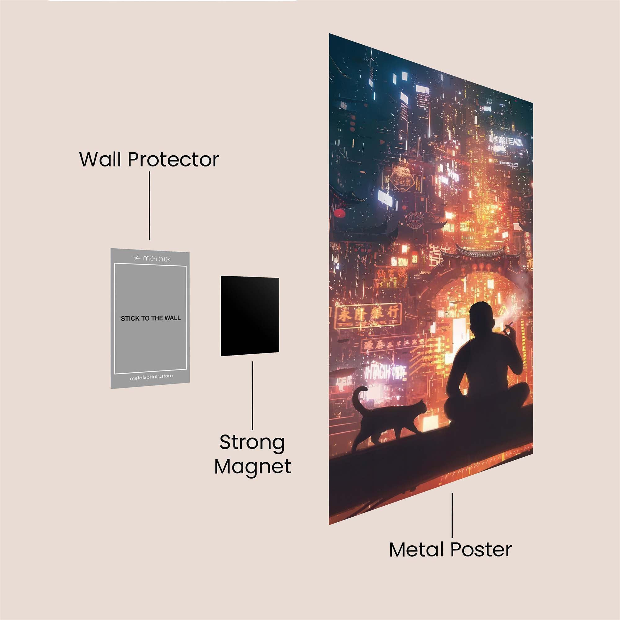 Neon Serenity Safe Wall Magnetic / M