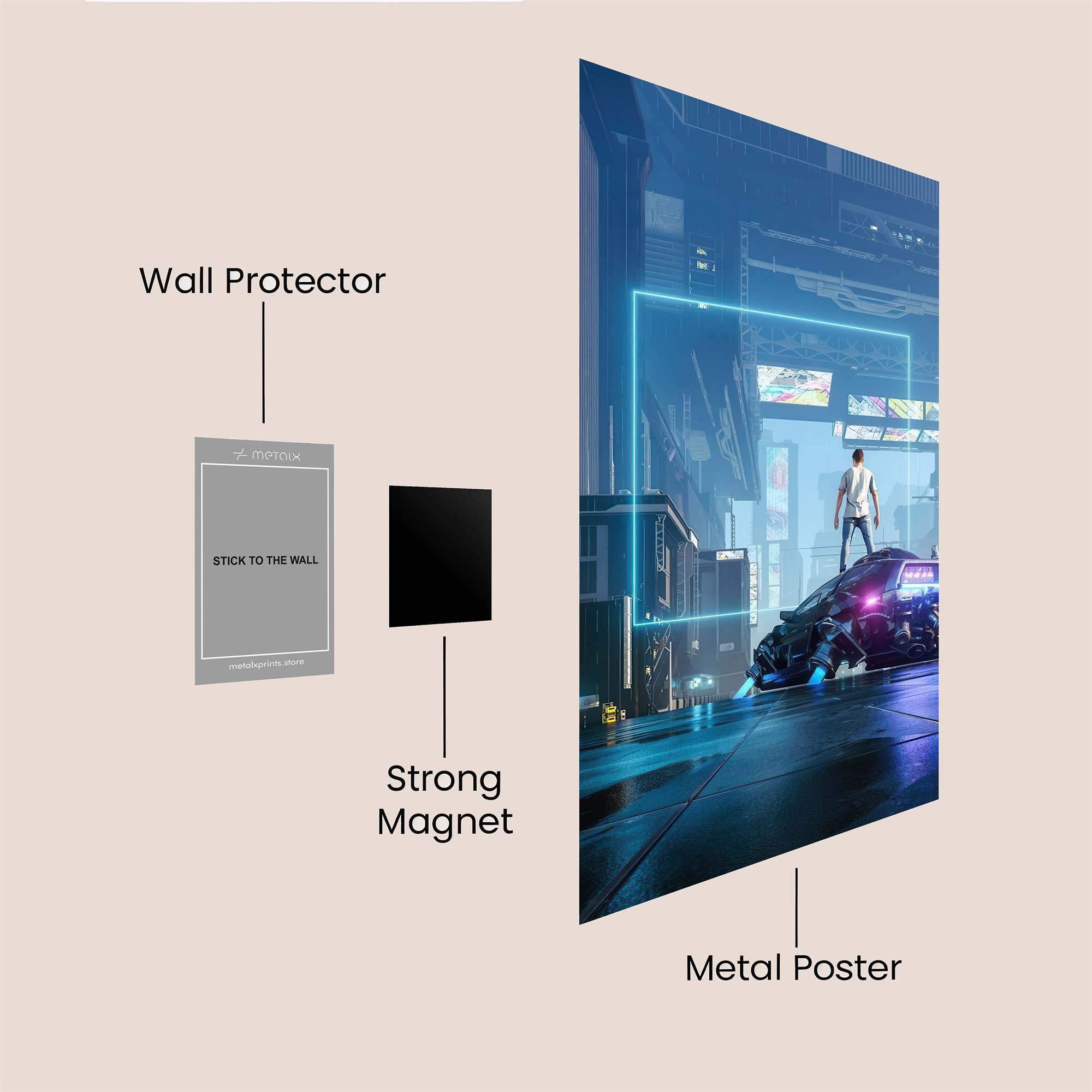 Cyberpunk Solitude Safe Wall Magnetic / M