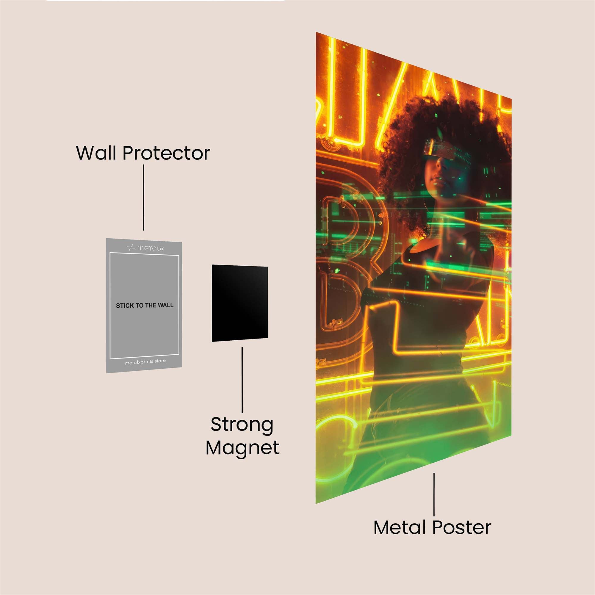 Neon Vibe Safe Wall Magnetic / M