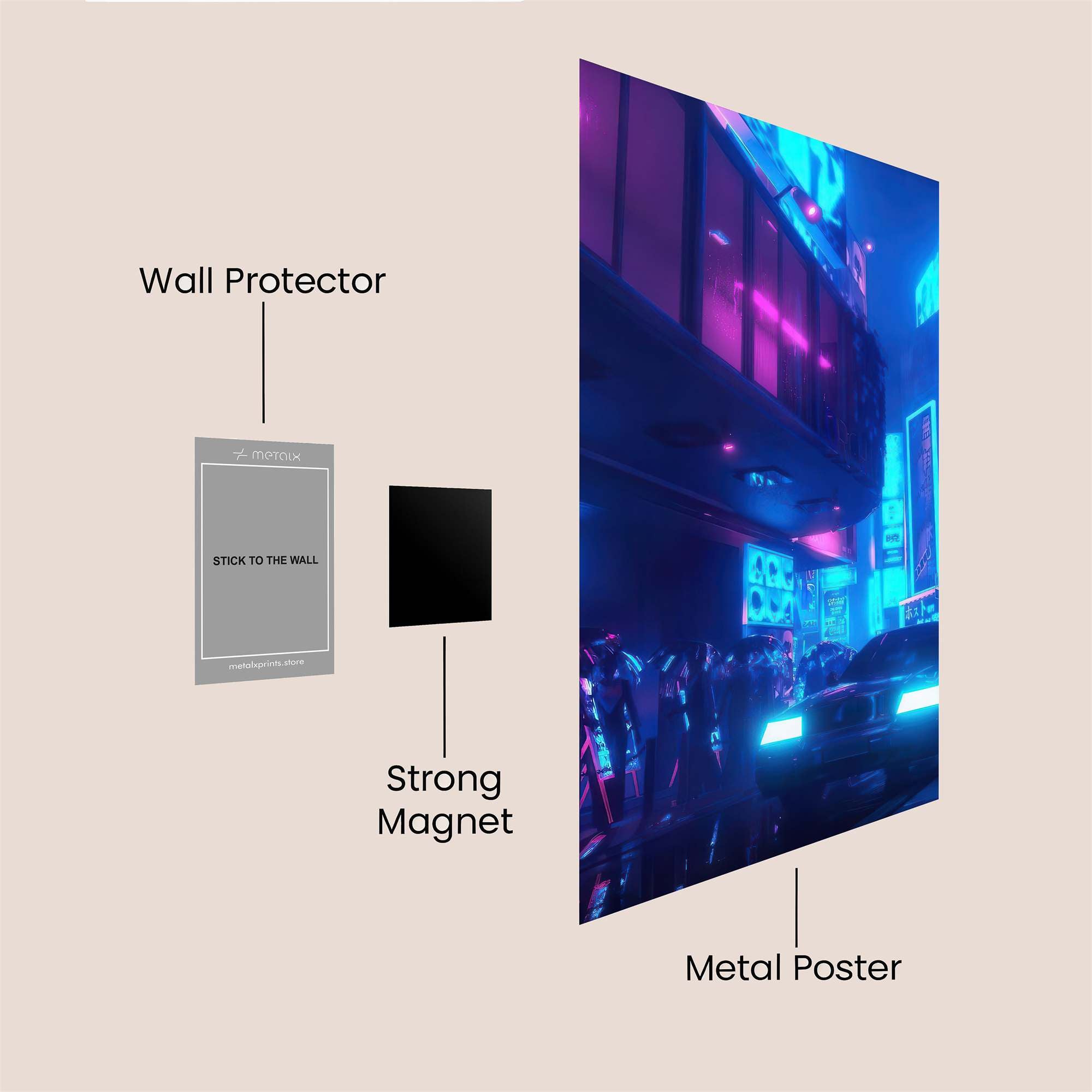 Neon Dreamscape Safe Wall Magnetic / M