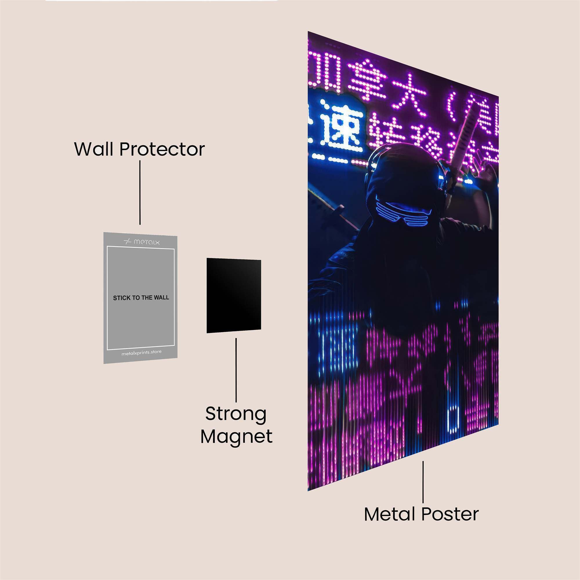 Neon Samurai Safe Wall Magnetic / M