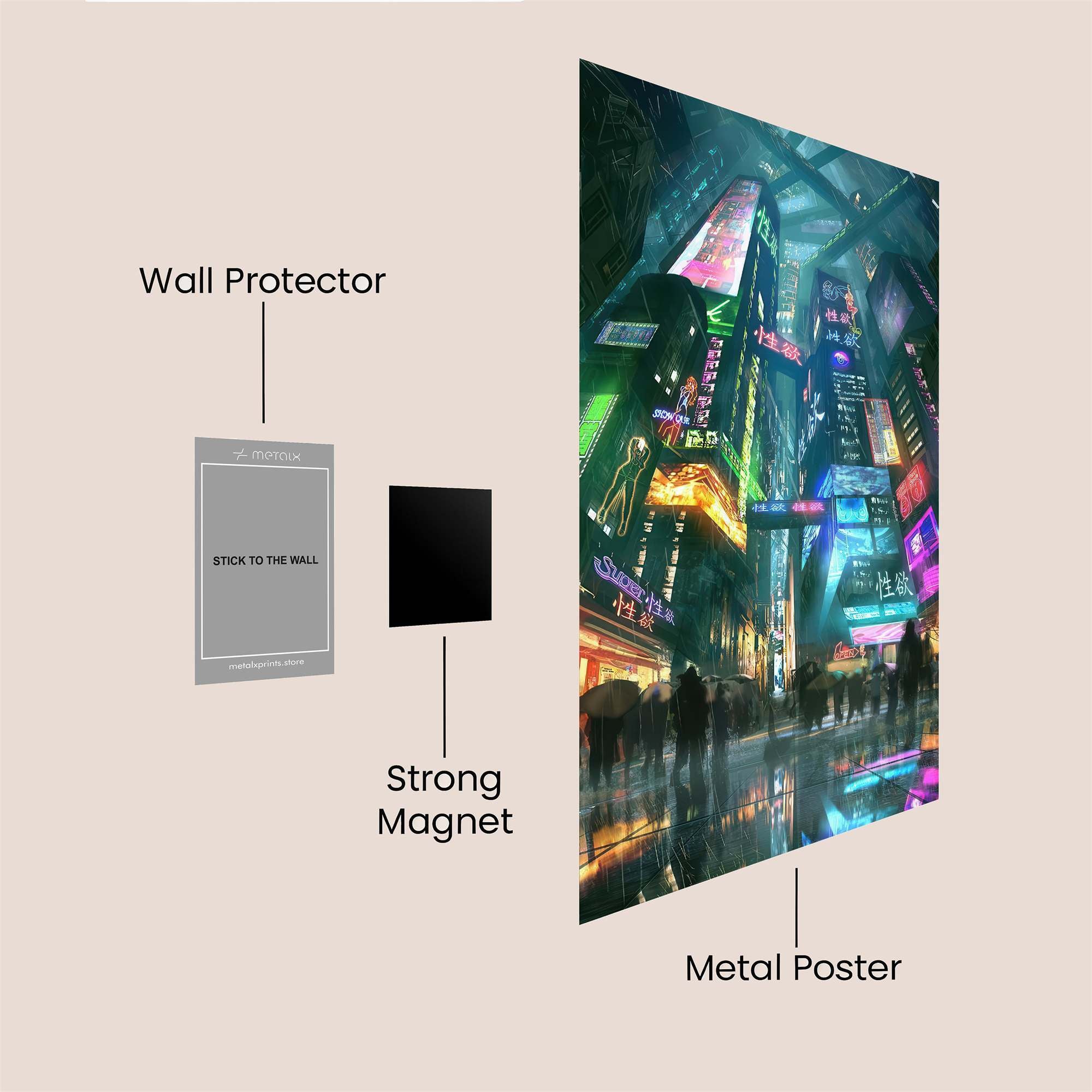 Neon Dreamscape Safe Wall Magnetic / M