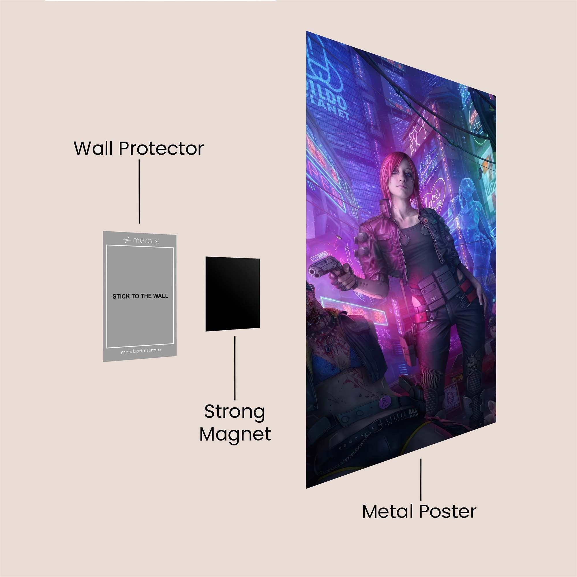 Neon Vigilante Safe Wall Magnetic / M