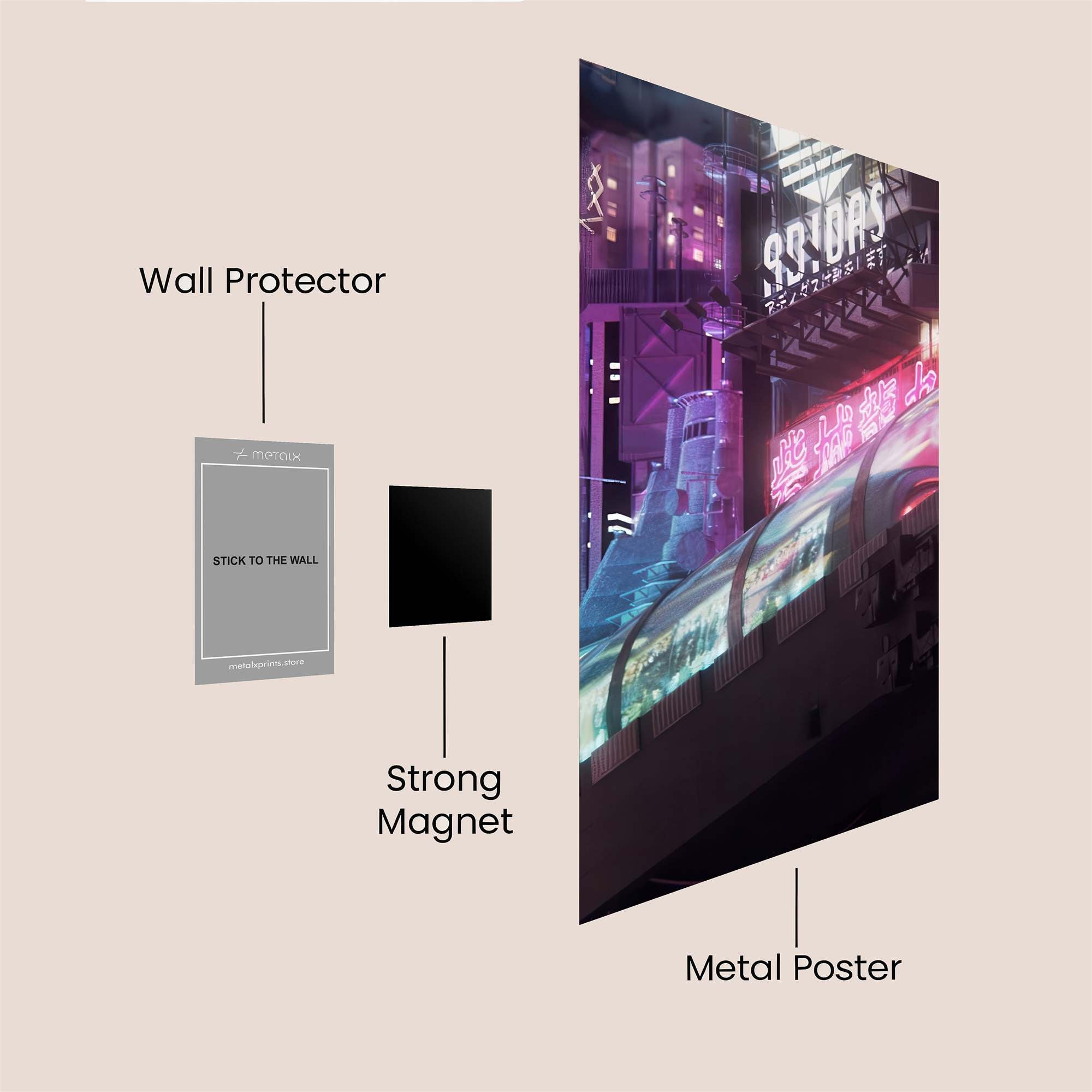 Neon Pulse Safe Wall Magnetic / M