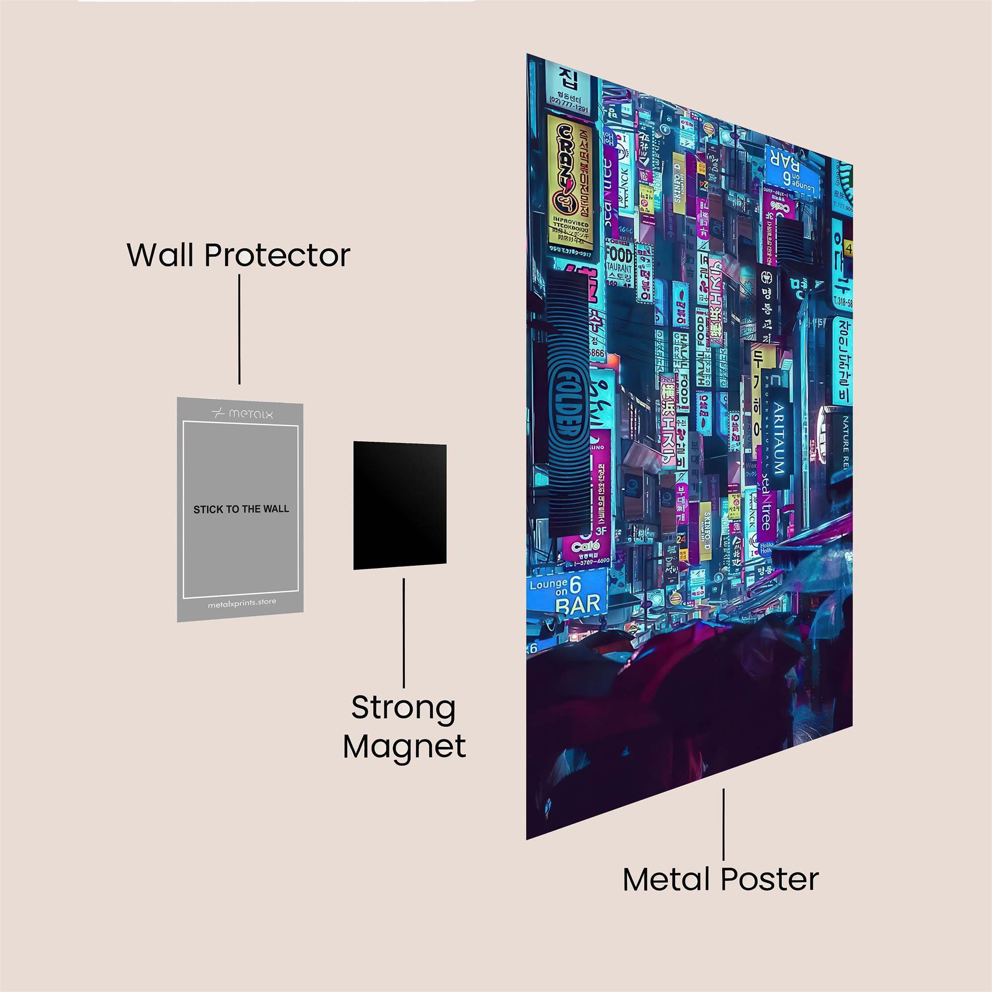 Neon Dreamscape Safe Wall Magnetic / M