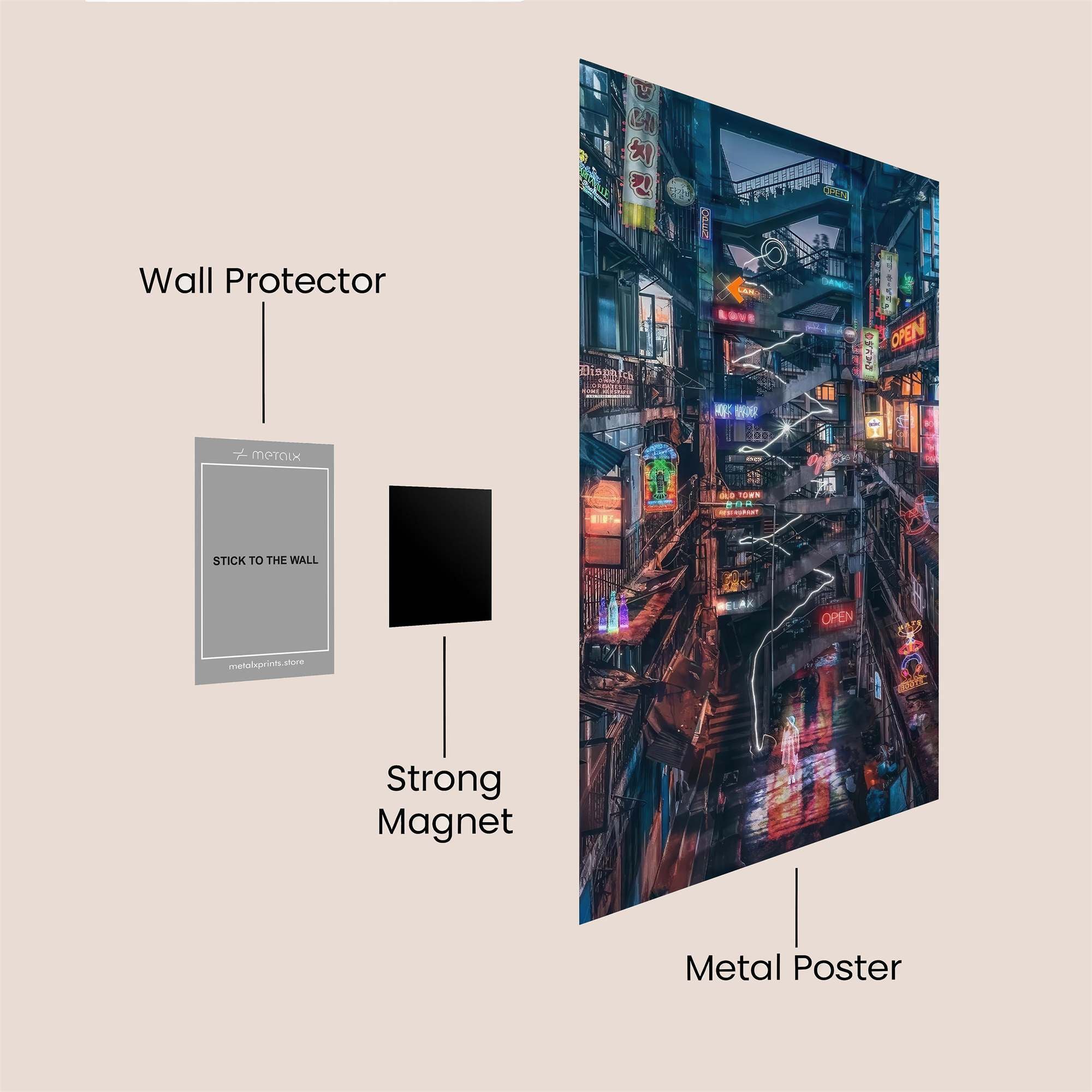 Neon Labyrinth Safe Wall Magnetic / M