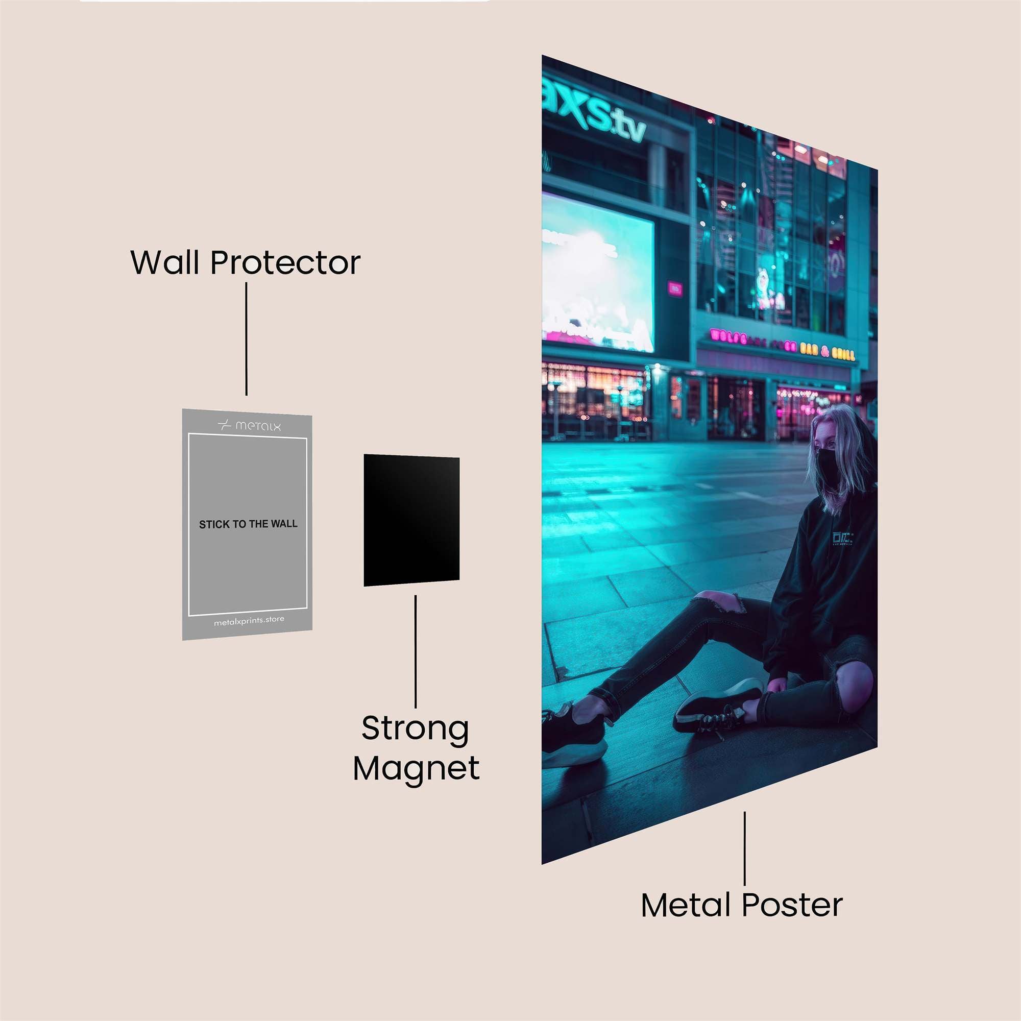 Neon Solitude Safe Wall Magnetic / M