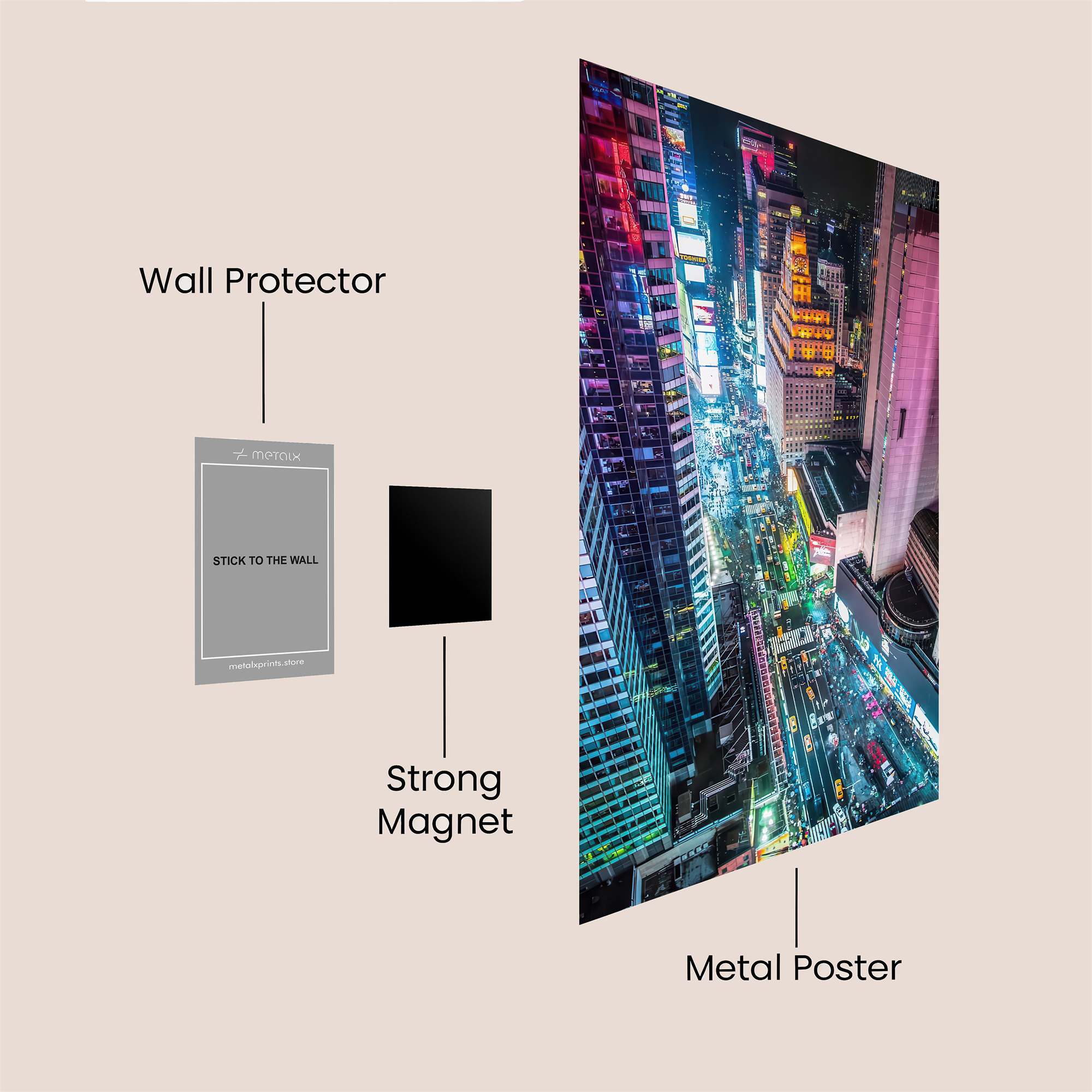 TimesSquareVibrant Safe Wall Magnetic / M