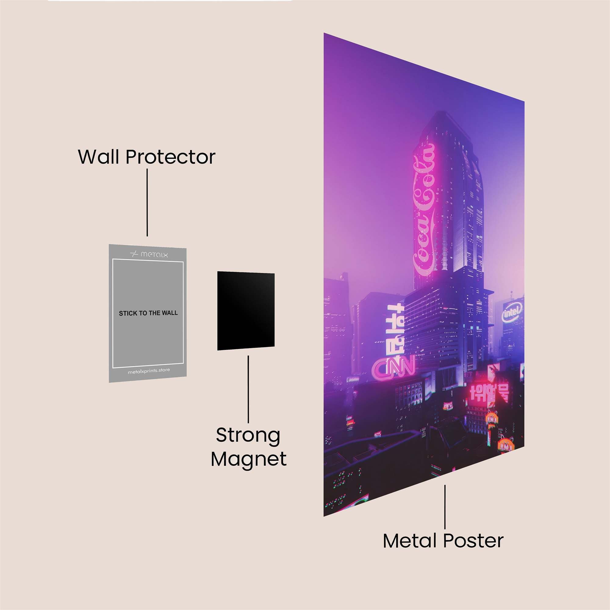 Neon Dreamscape Safe Wall Magnetic / M