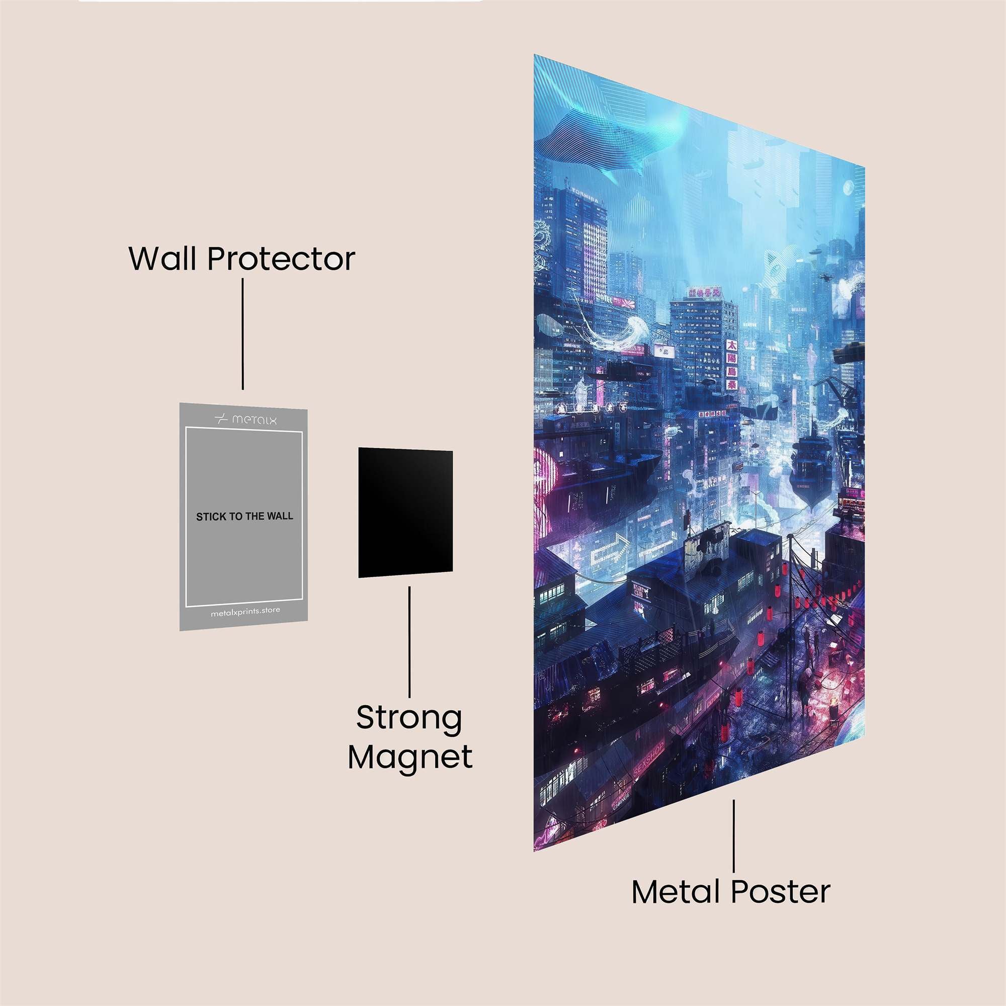 Cyberpunk Dreamscape Safe Wall Magnetic / M