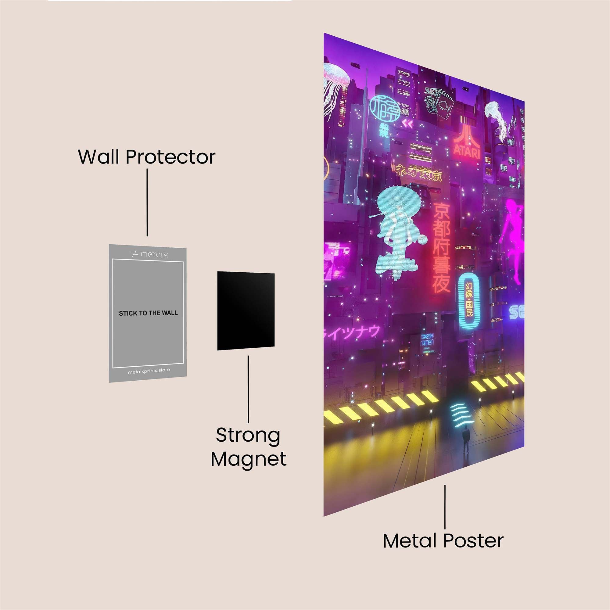 Neon Dreamscape Safe Wall Magnetic / M
