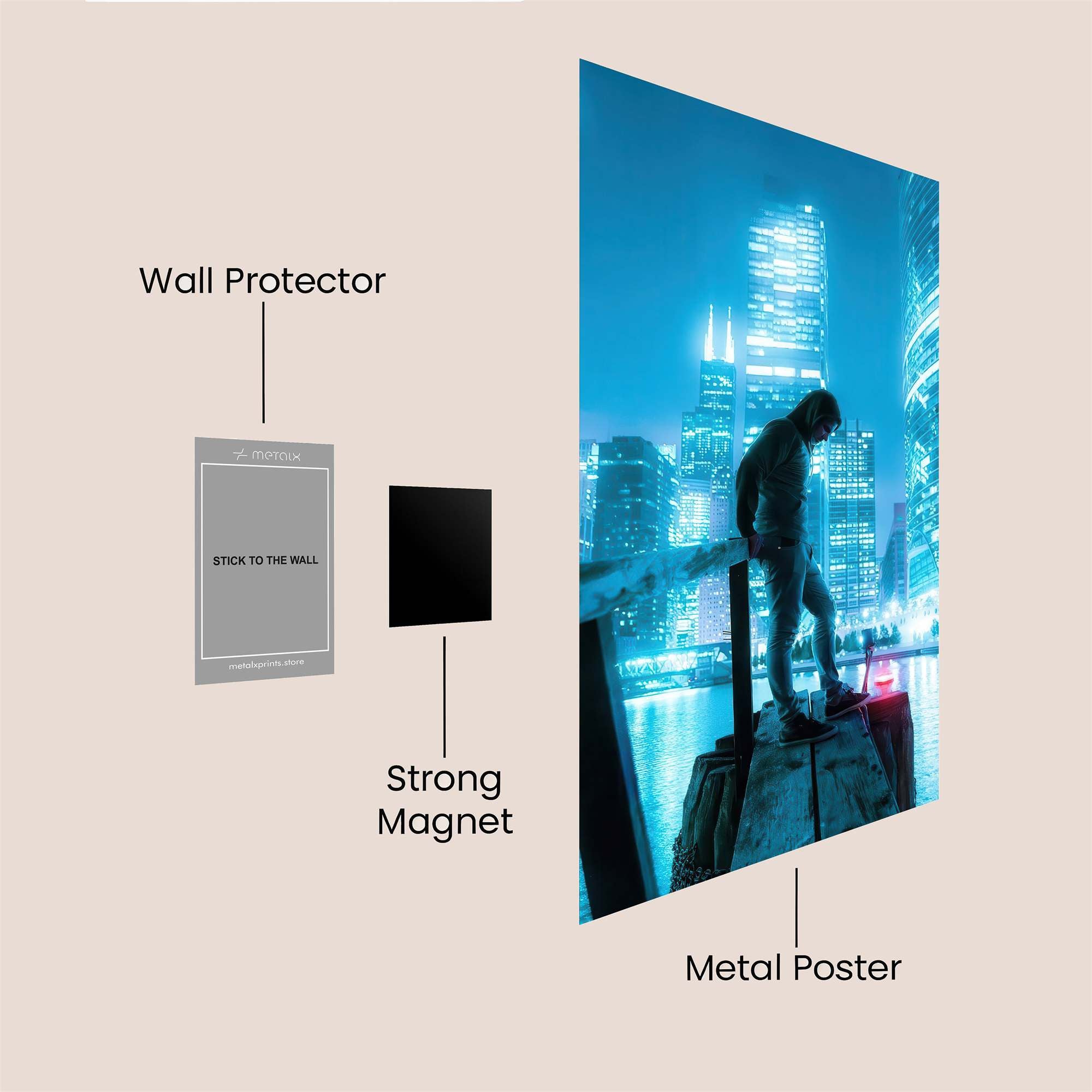 Neon Solitude Safe Wall Magnetic / M