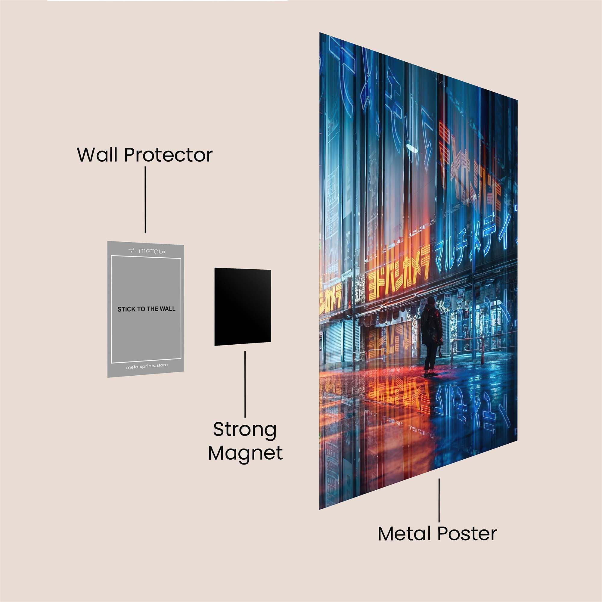 Neon Solitude Safe Wall Magnetic / M