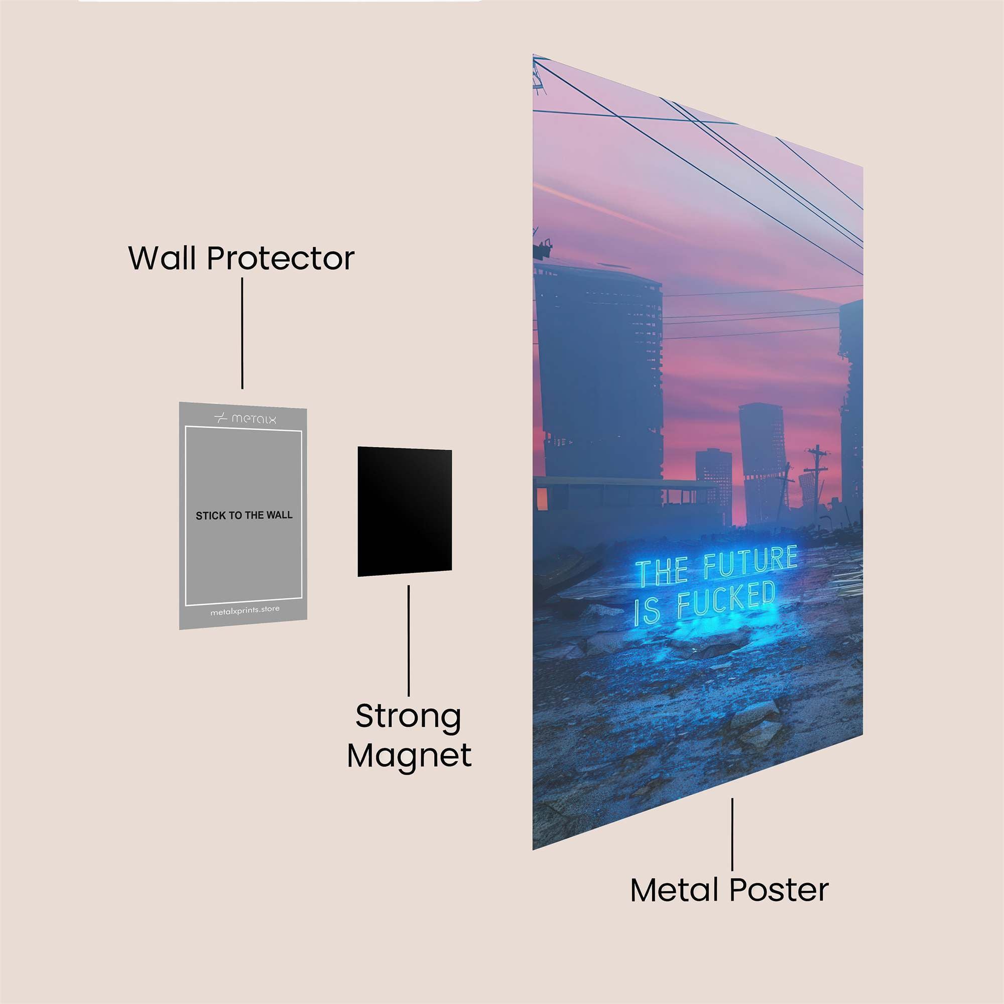 Dystopian Dawn Safe Wall Magnetic / M