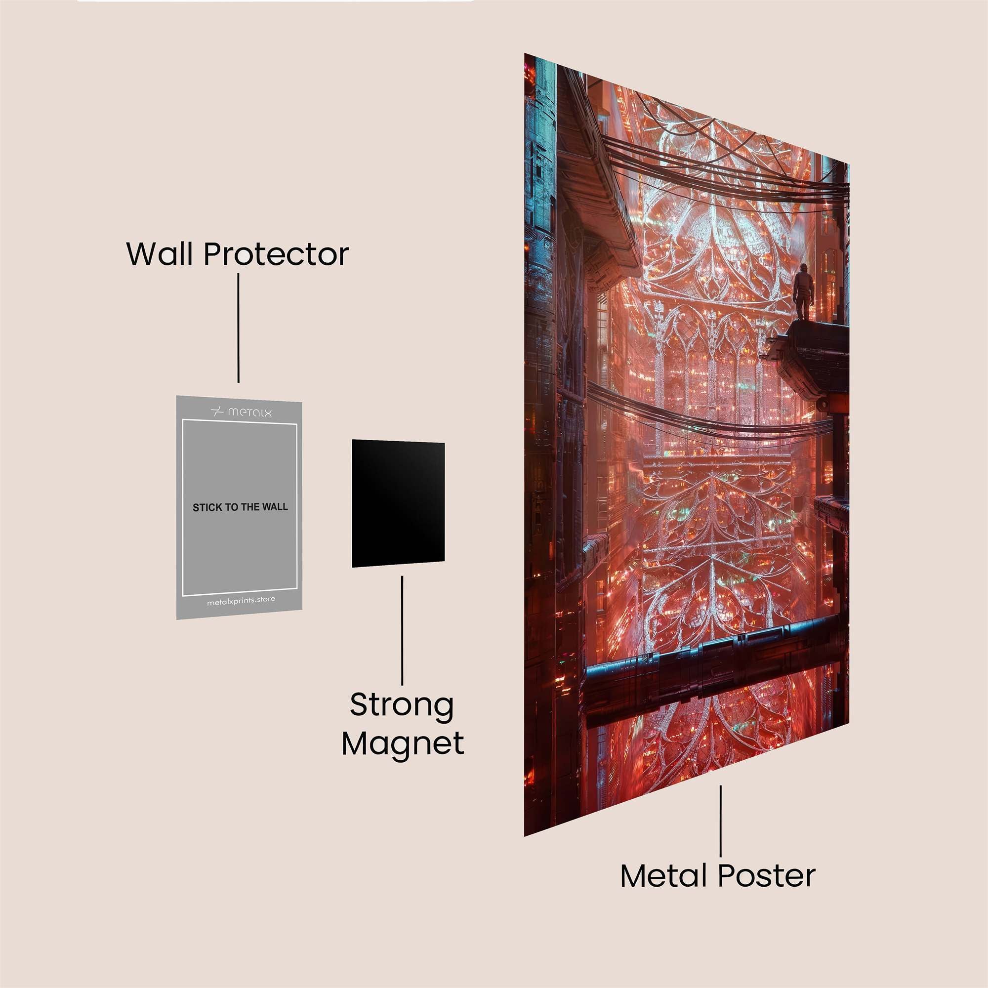 Neon Cathedral Safe Wall Magnetic / M