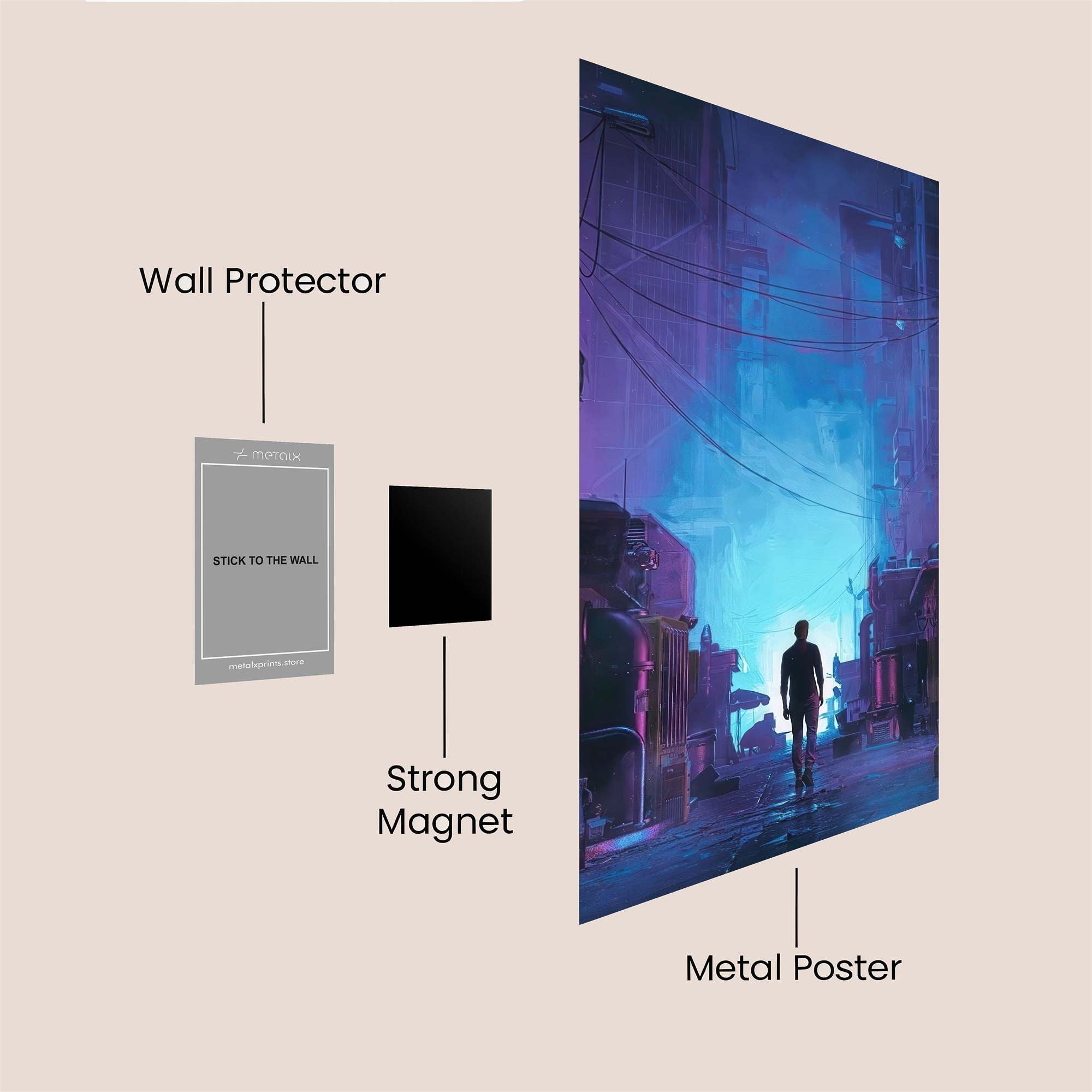 Neon Solitude Safe Wall Magnetic / M