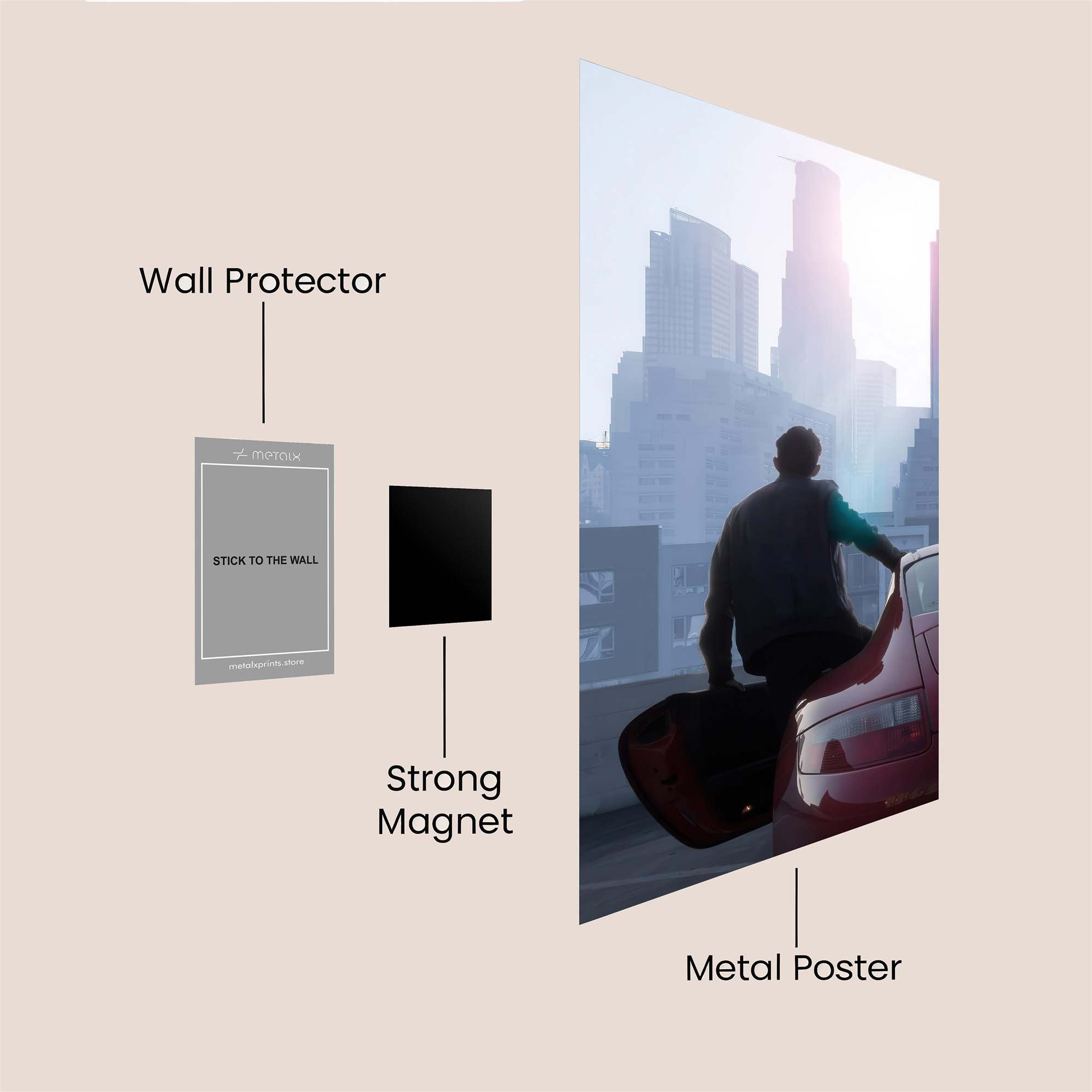 Cityscape Dawn Safe Wall Magnetic / M